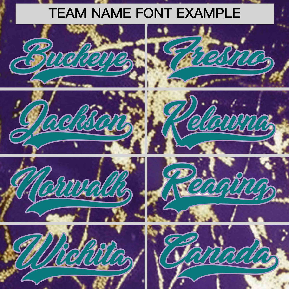 Custom Purple Teal Black&amp;Gold Marble Print Clubwear Party Streetwear Baseball Jersey