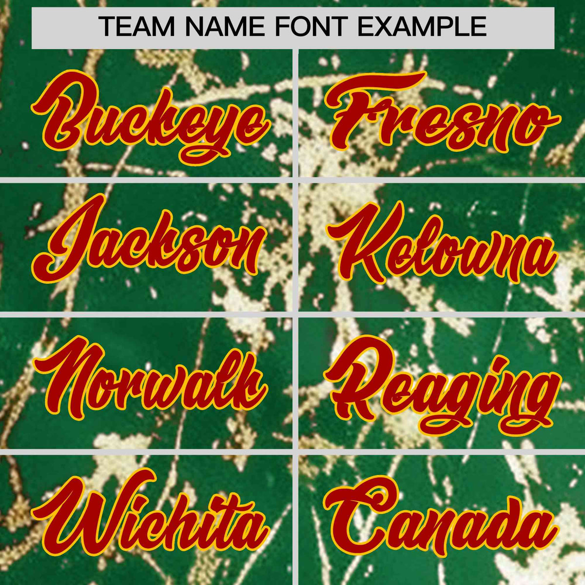 Custom Kelly Green Red Metallic Gold Splatter Breathable&amp;Wrinkle-Resistant Baseball Jersey