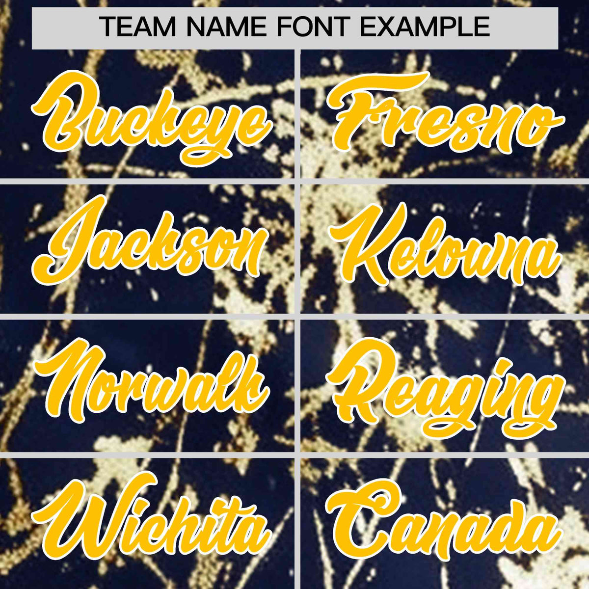 Custom Navy Yellow Metallic Gold Splatter Urban Streetwear Baseball Jersey