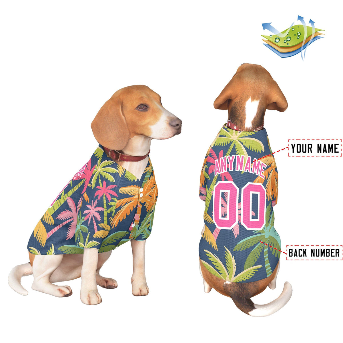 Custom Royal White Hawaiian Style Graffiti Pattern Dog Jersey| KXKSHOP