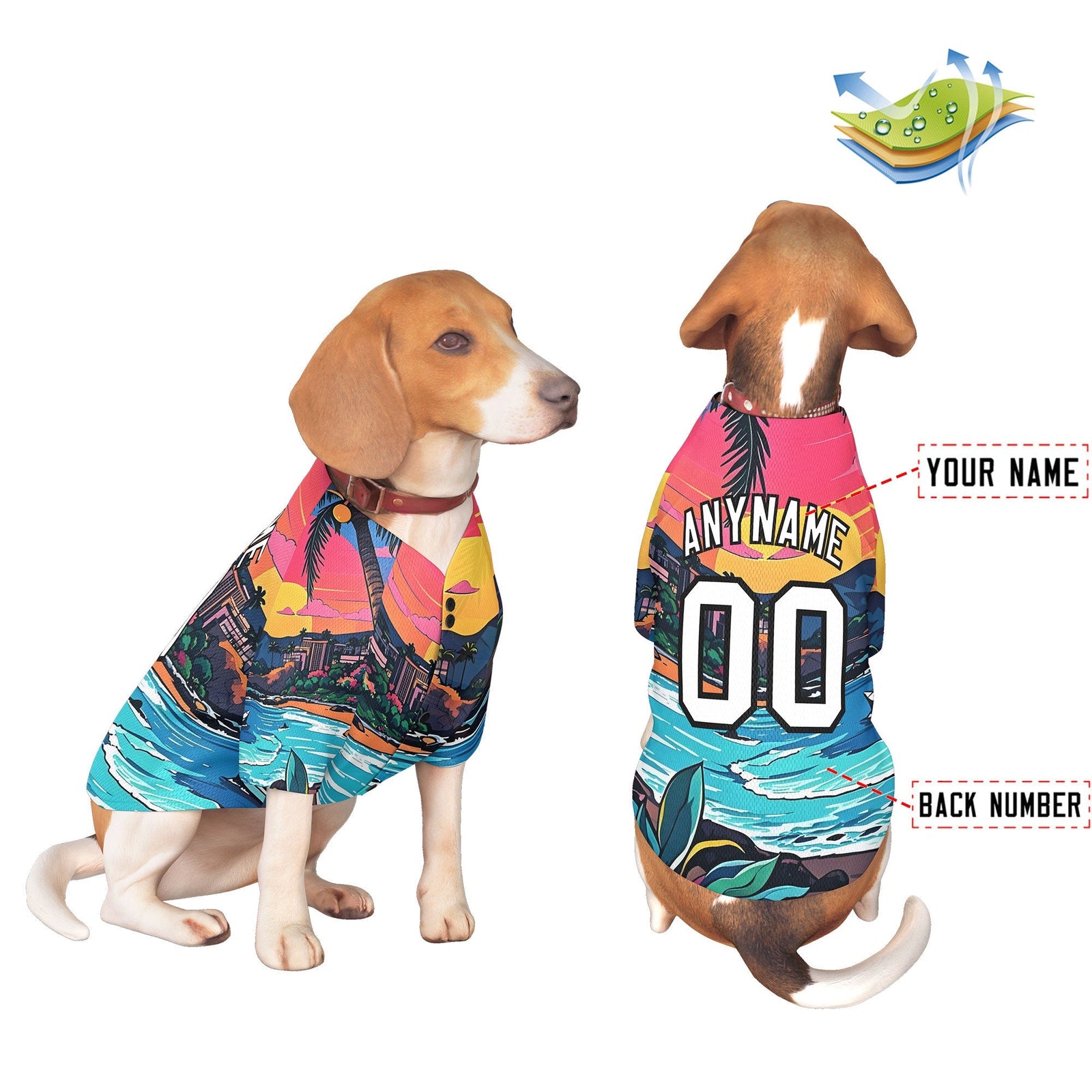 Custom Black White Hawaiian Style Graffiti Pattern Dog Jersey| KXKSHOP