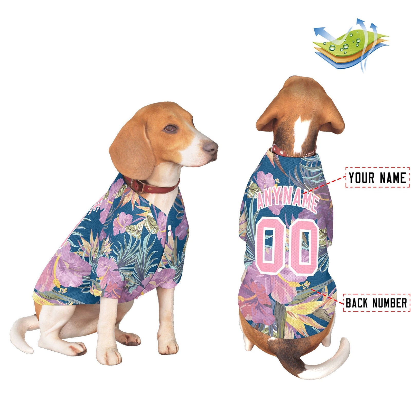 Custom Light Pink White Hawaiian Style Graffiti Pattern Dog Jersey| KXKSHOP
