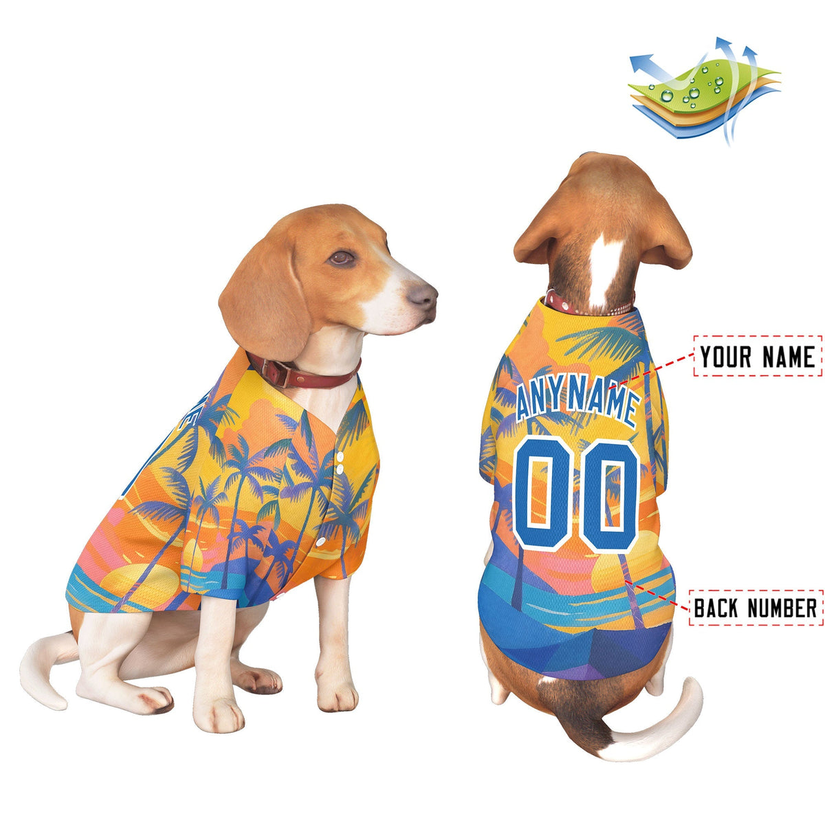 Custom Royal White Hawaiian Style Graffiti Pattern Dog Jersey| KXKSHOP