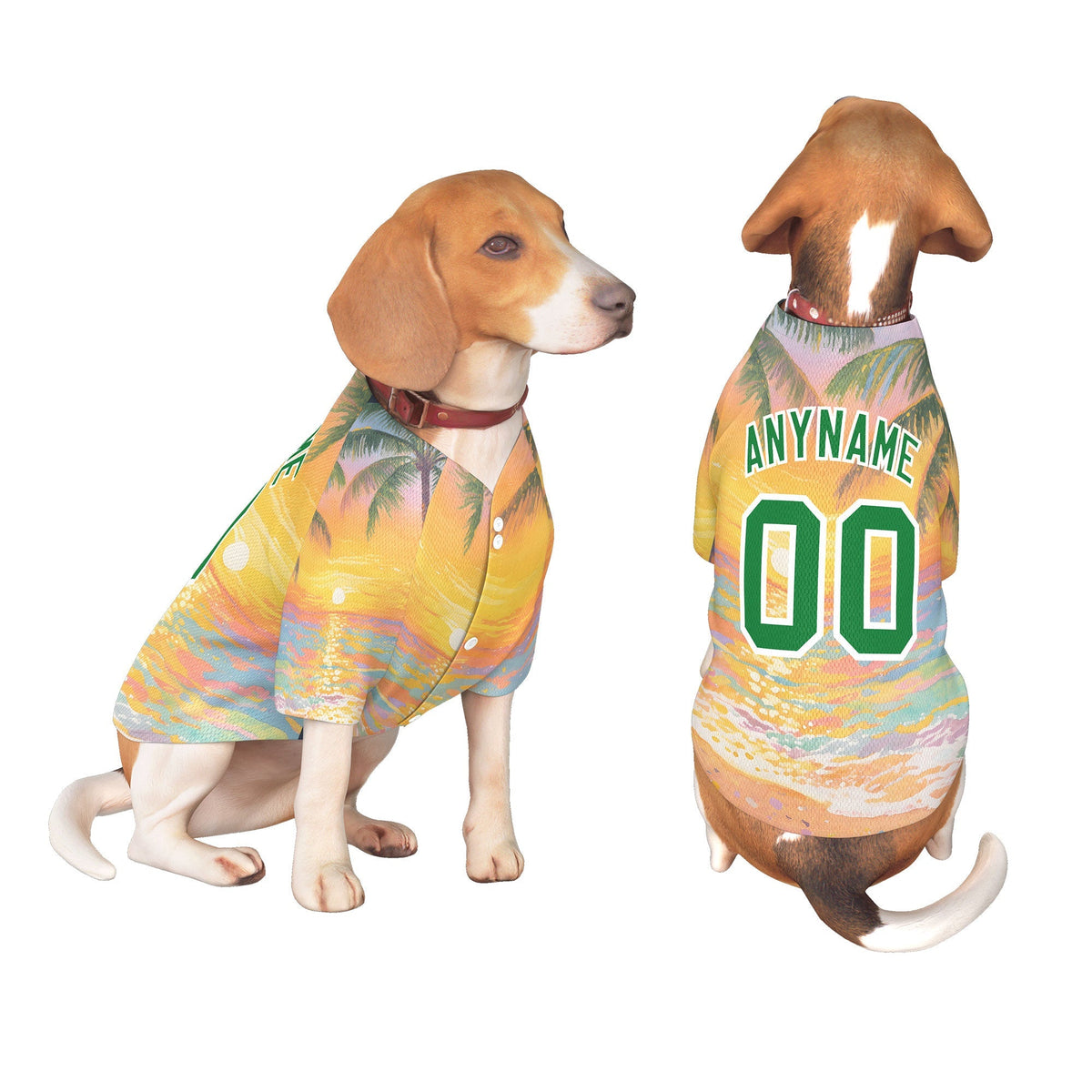Custom Kelly Green White Hawaiian Style Graffiti Pattern Dog Jersey| KXKSHOP