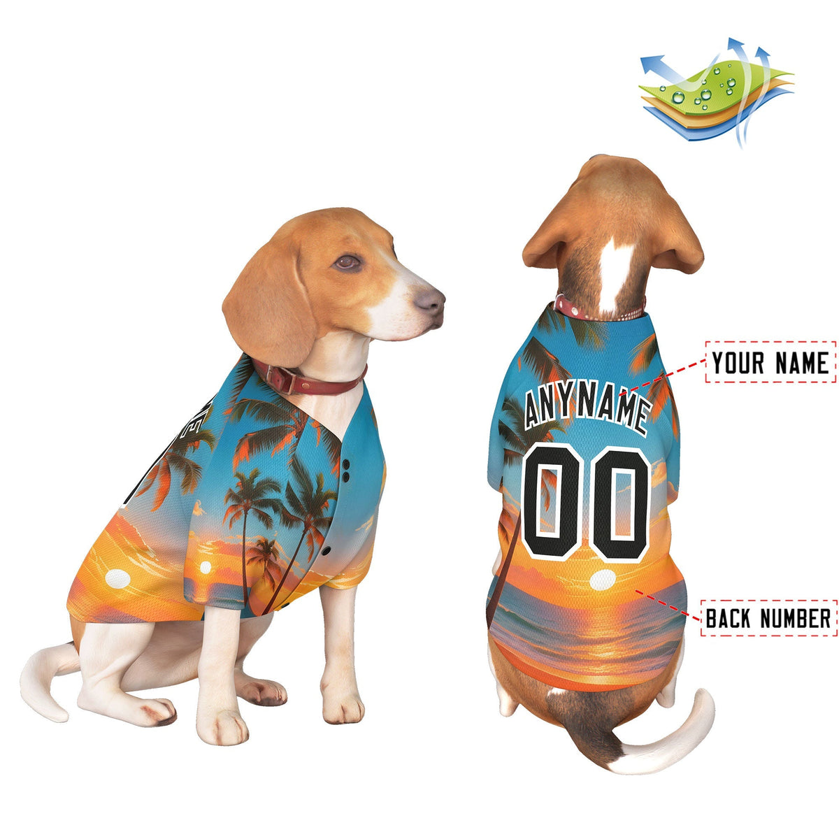 Custom Black White Hawaiian Style Graffiti Pattern Dog Jersey| KXKSHOP