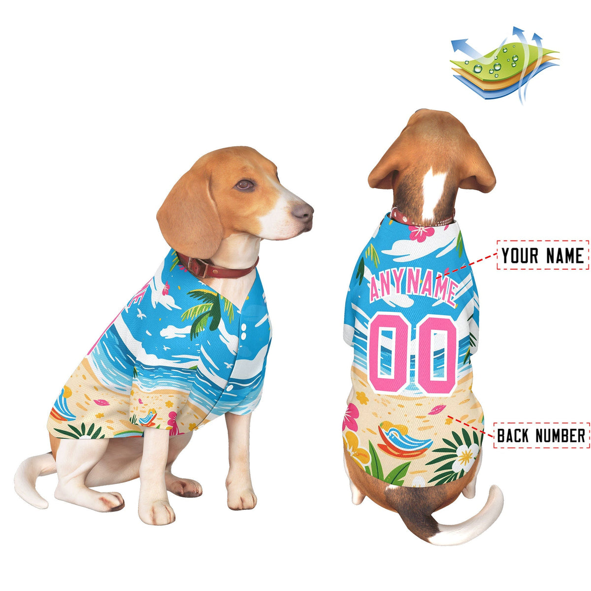 Custom Pink White Hawaiian Style Graffiti Pattern Dog Jersey| KXKSHOP