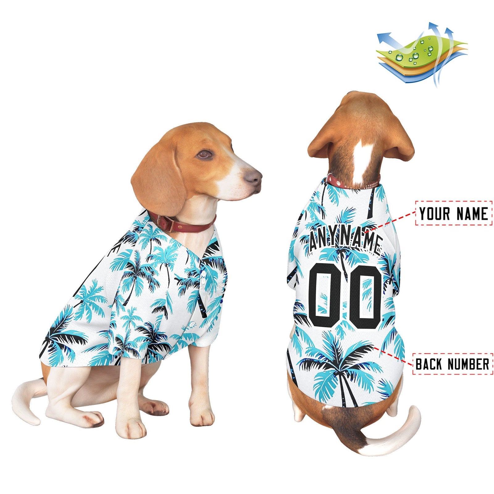 Custom Black White Hawaiian Style Graffiti Pattern Dog Jersey| KXKSHOP