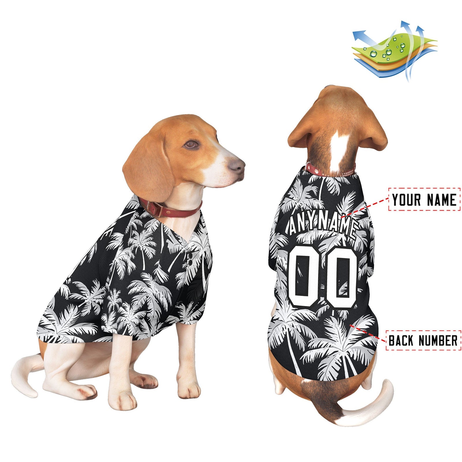 Custom White Black Hawaiian Style Graffiti Pattern Dog Jersey| KXKSHOP