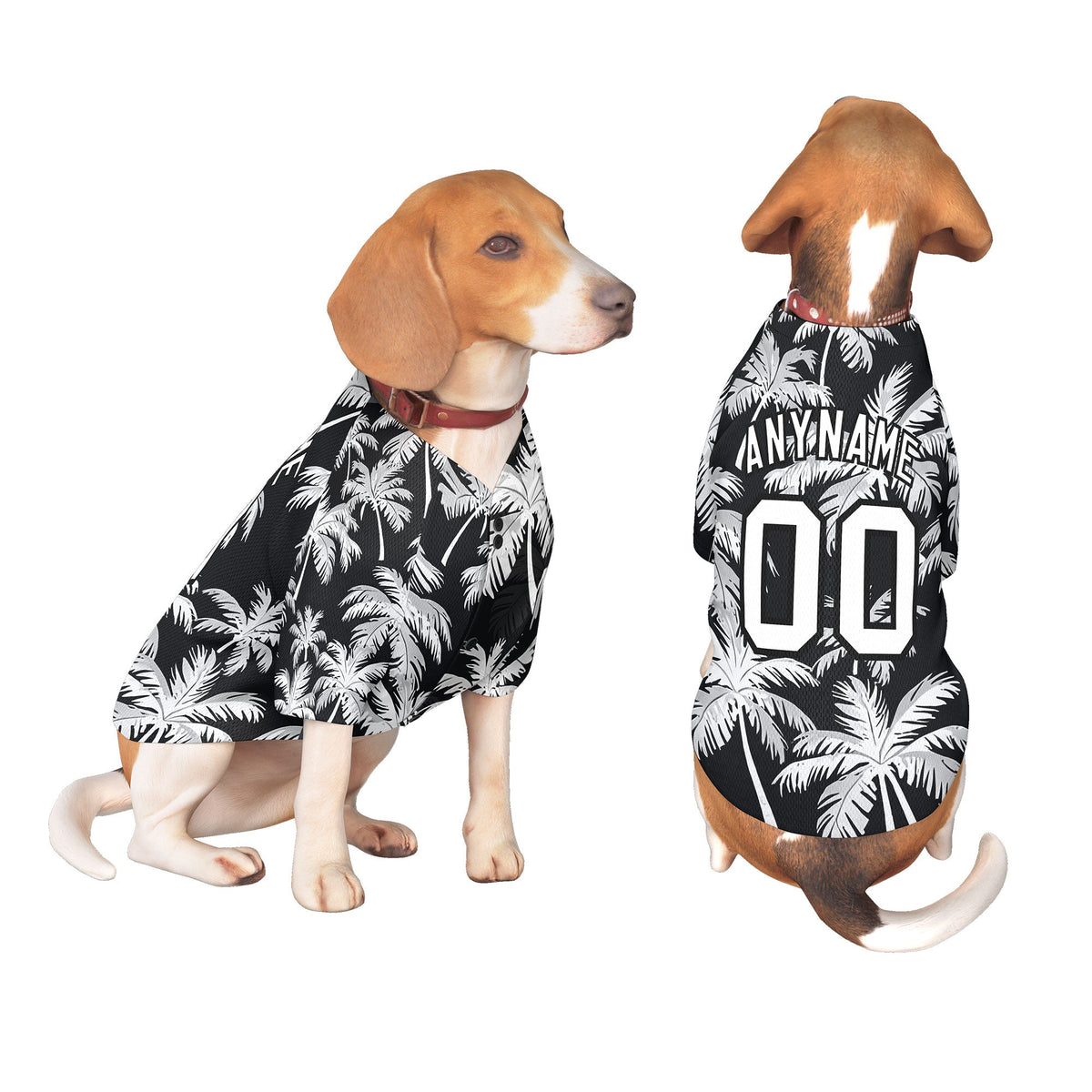 Custom White Black Hawaiian Style Graffiti Pattern Dog Jersey| KXKSHOP