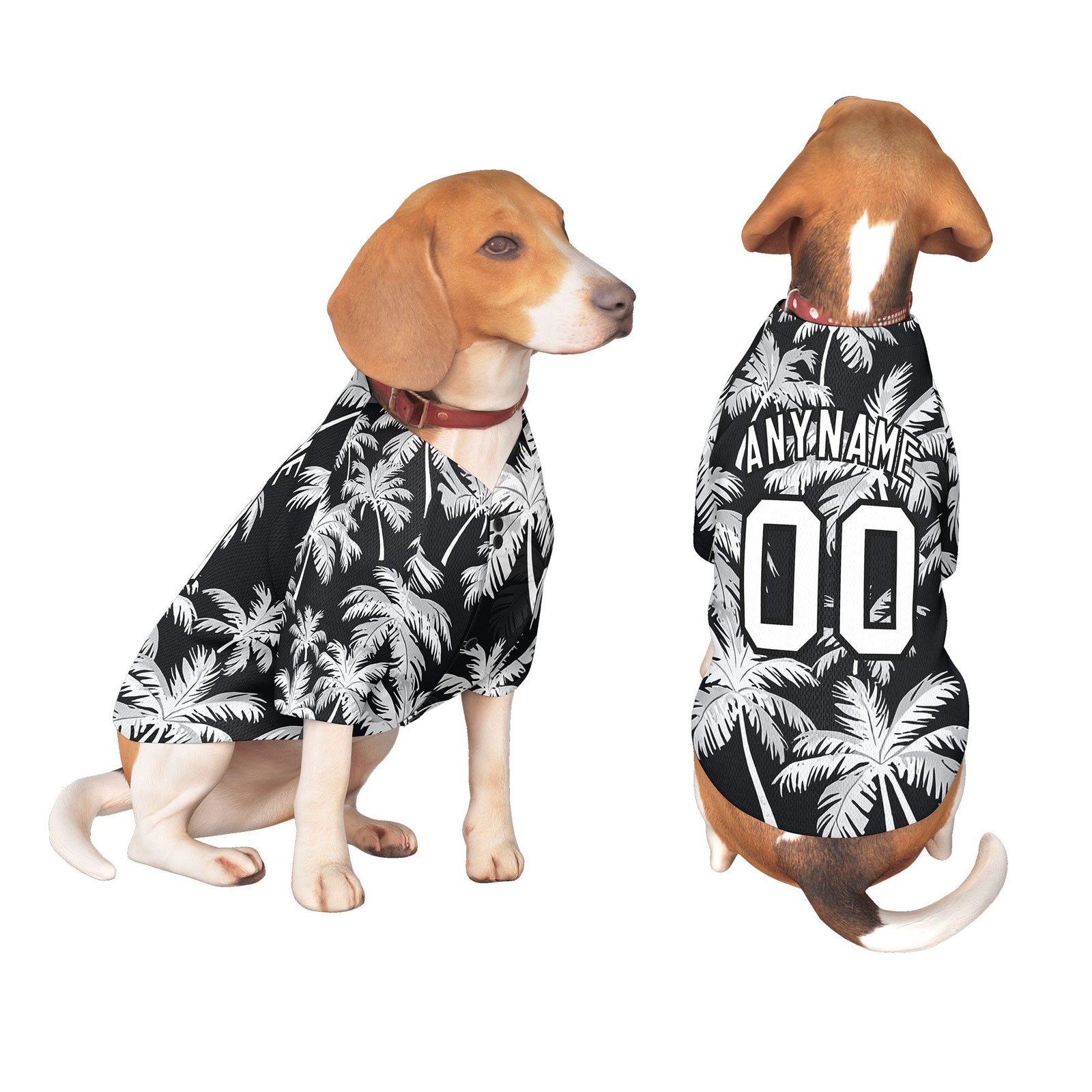 Custom White Black Hawaiian Style Graffiti Pattern Dog Jersey| KXKSHOP