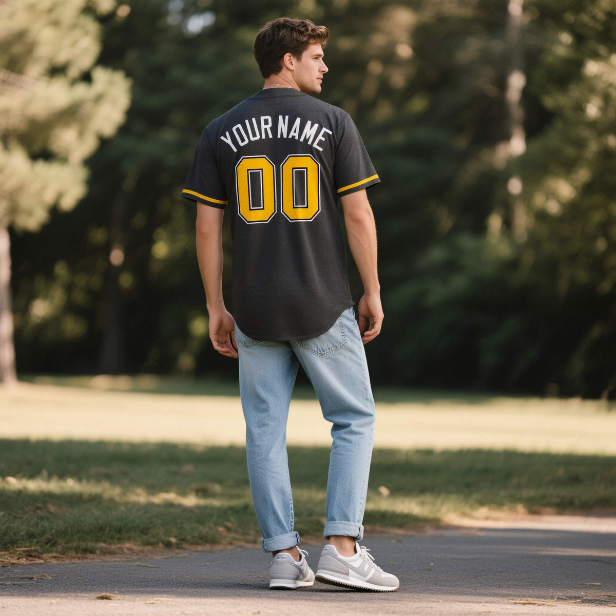 Custom Black Personalized Denim Baseball Jersey For Men Women Boy