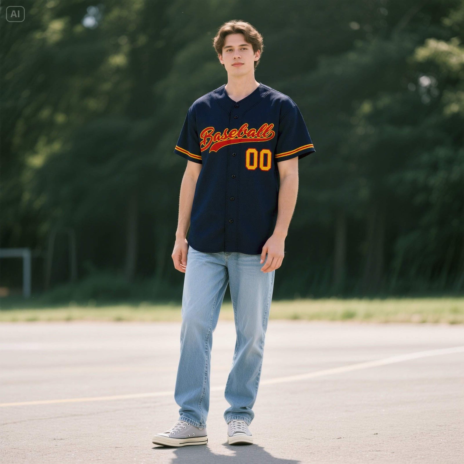 Custom Navy Personalized Denim Baseball Jersey For Men Women Boy