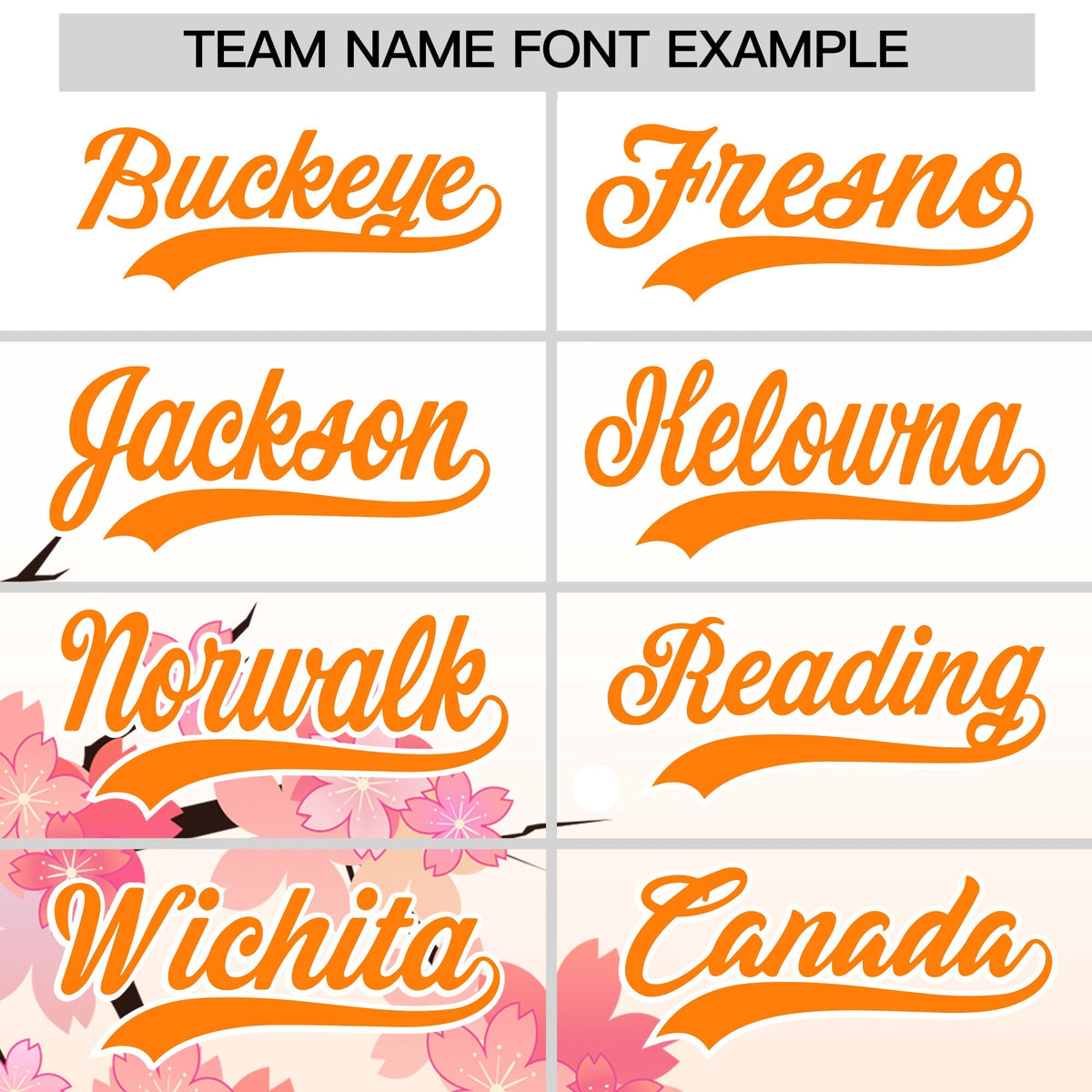Custom Hooded Baseball Jersey | Pink Orange Cherry Blossom Personalized Name &amp; Number Sport Jersey