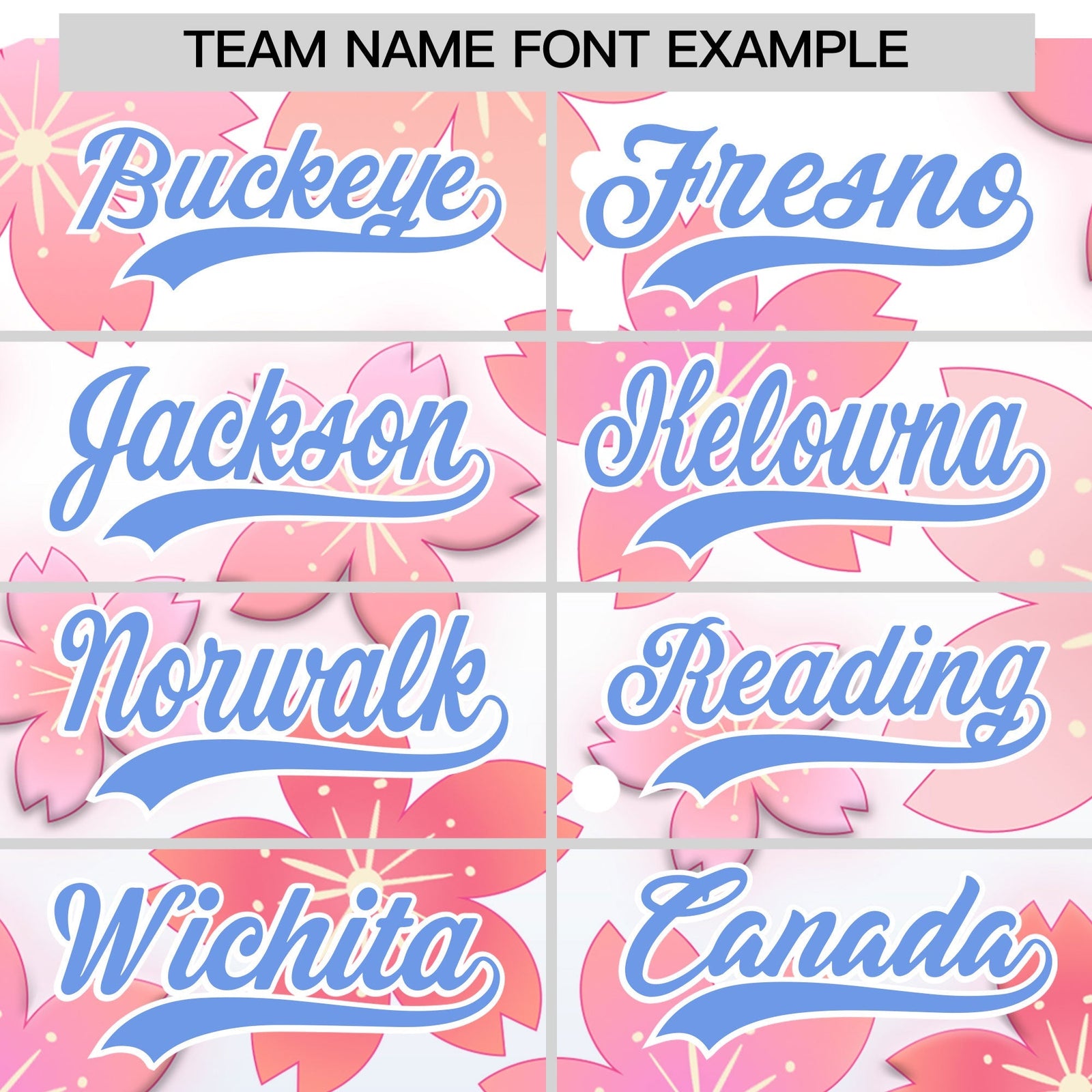Custom Hooded Baseball Jersey | Pink Light Blue Cherry Blossom Personalized Name & Number Sport Jersey