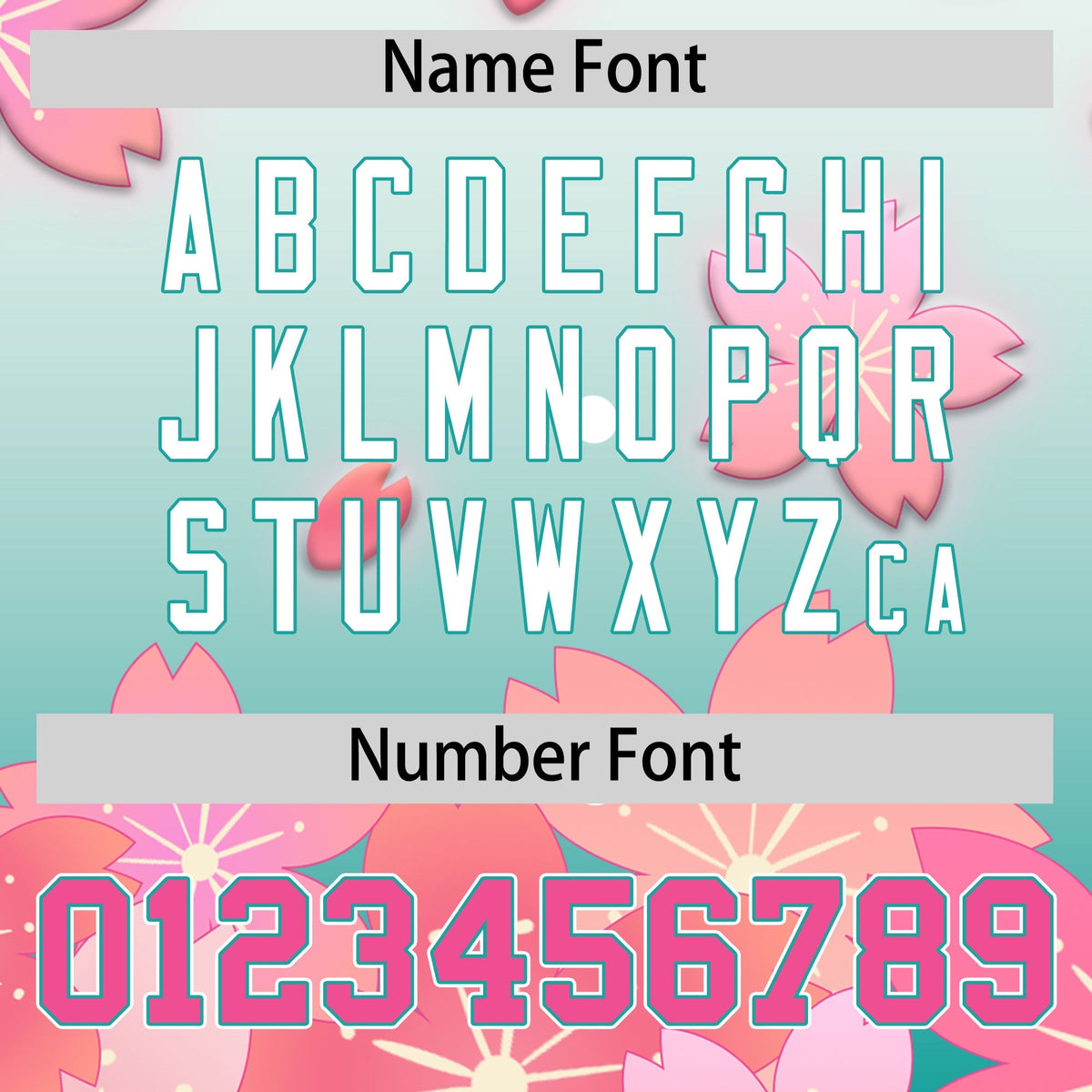 Custom Hooded Baseball Jersey | Pink Aqua Cherry Blossom Personalized Name &amp; Number Sport Jersey
