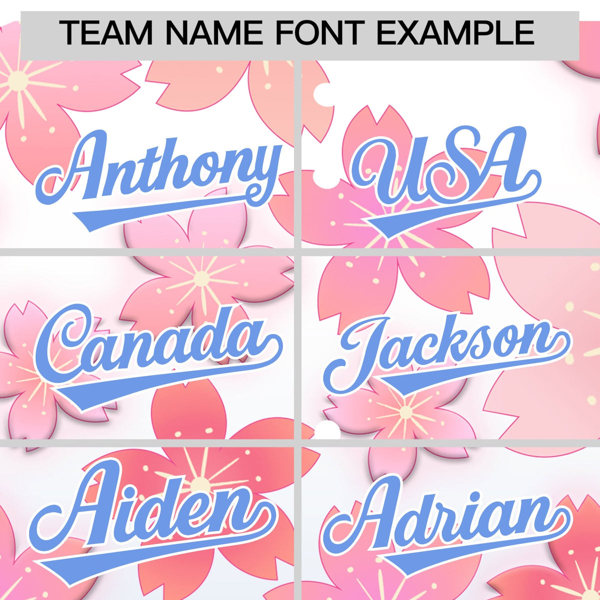 Custom Hooded Baseball Jersey | Pink Light Blue Cherry Blossom Personalized Name &amp; Number Sport Jersey