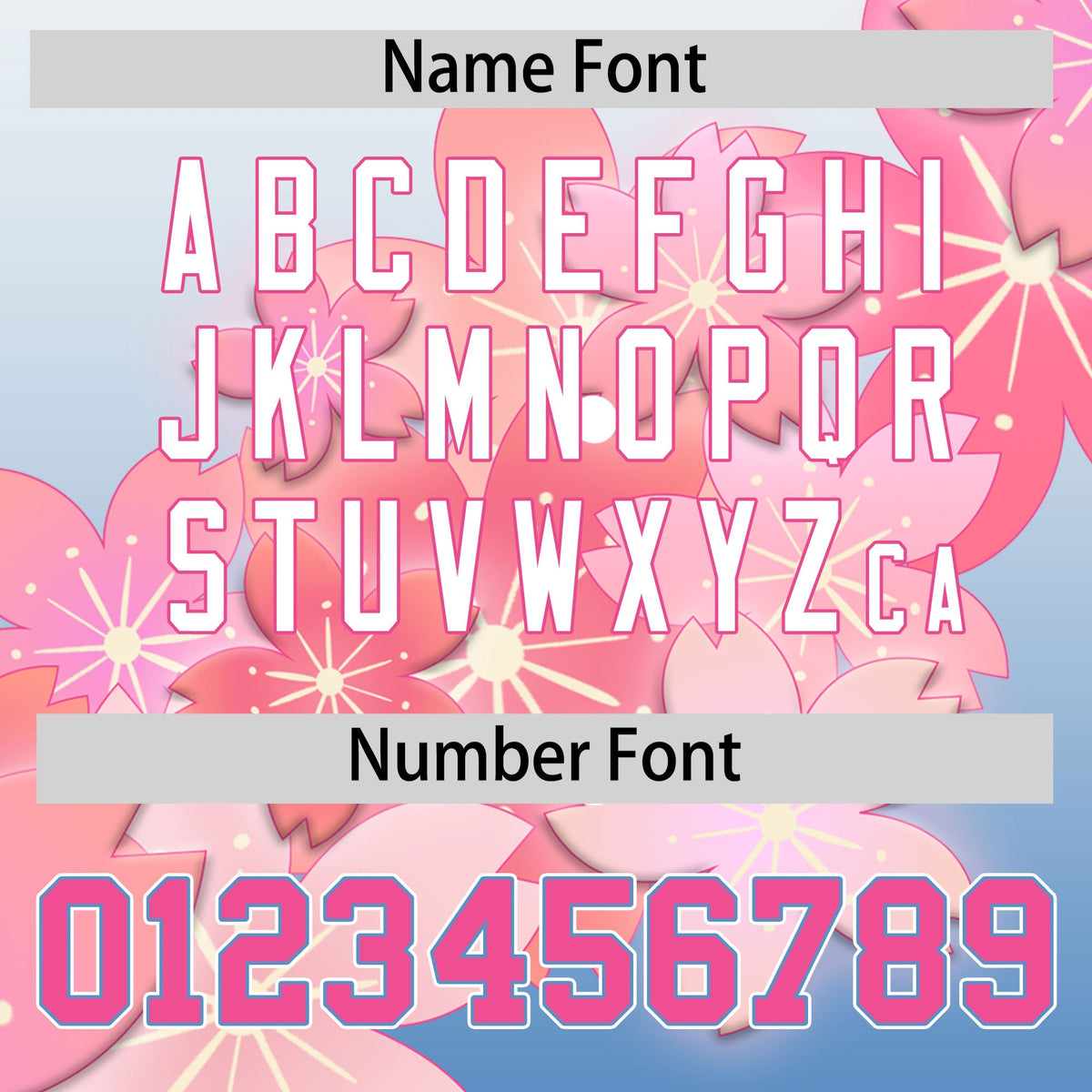 Custom Hooded Baseball Jersey | Pink Light Blue Cherry Blossom Personalized Name &amp; Number Sport Jersey