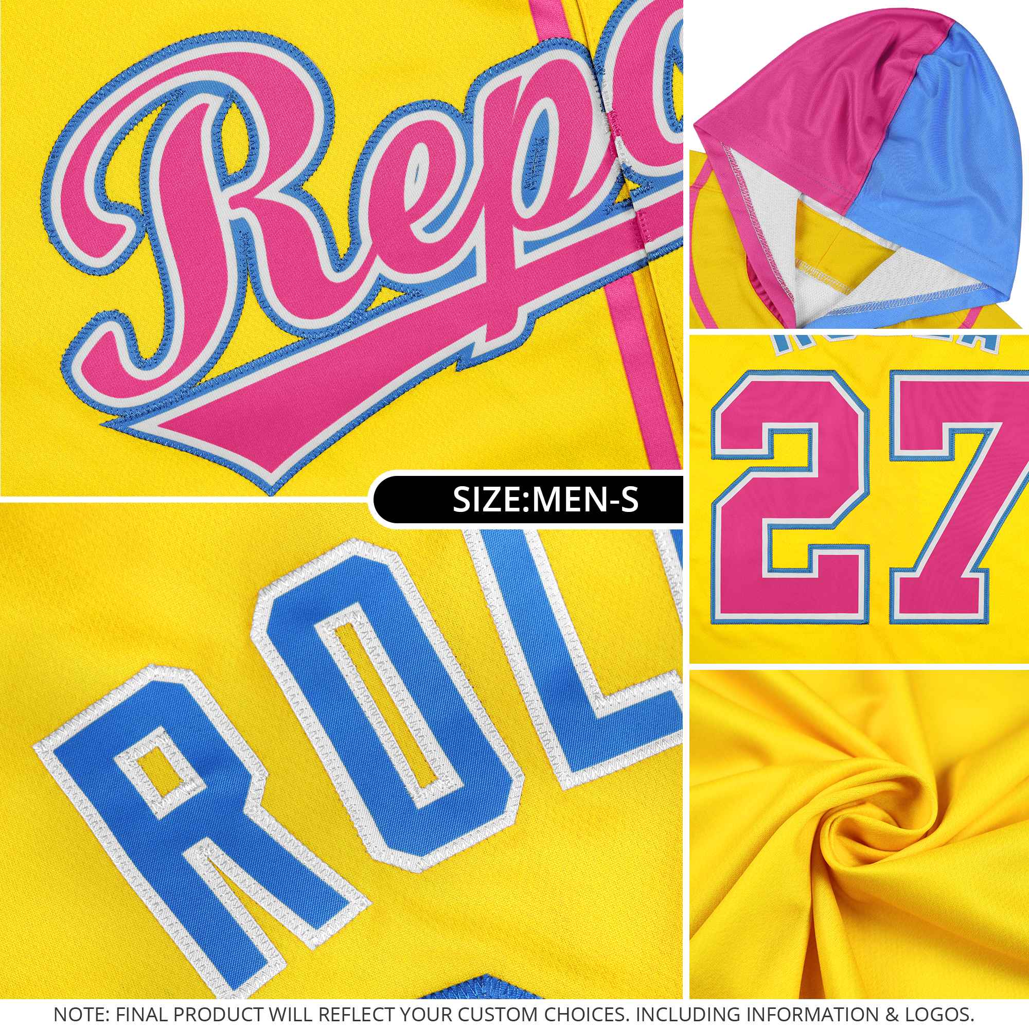 Custom White Orange and Gold Split Fashion Raglan Sleeves Authentic Baseball Hoodie Jersey