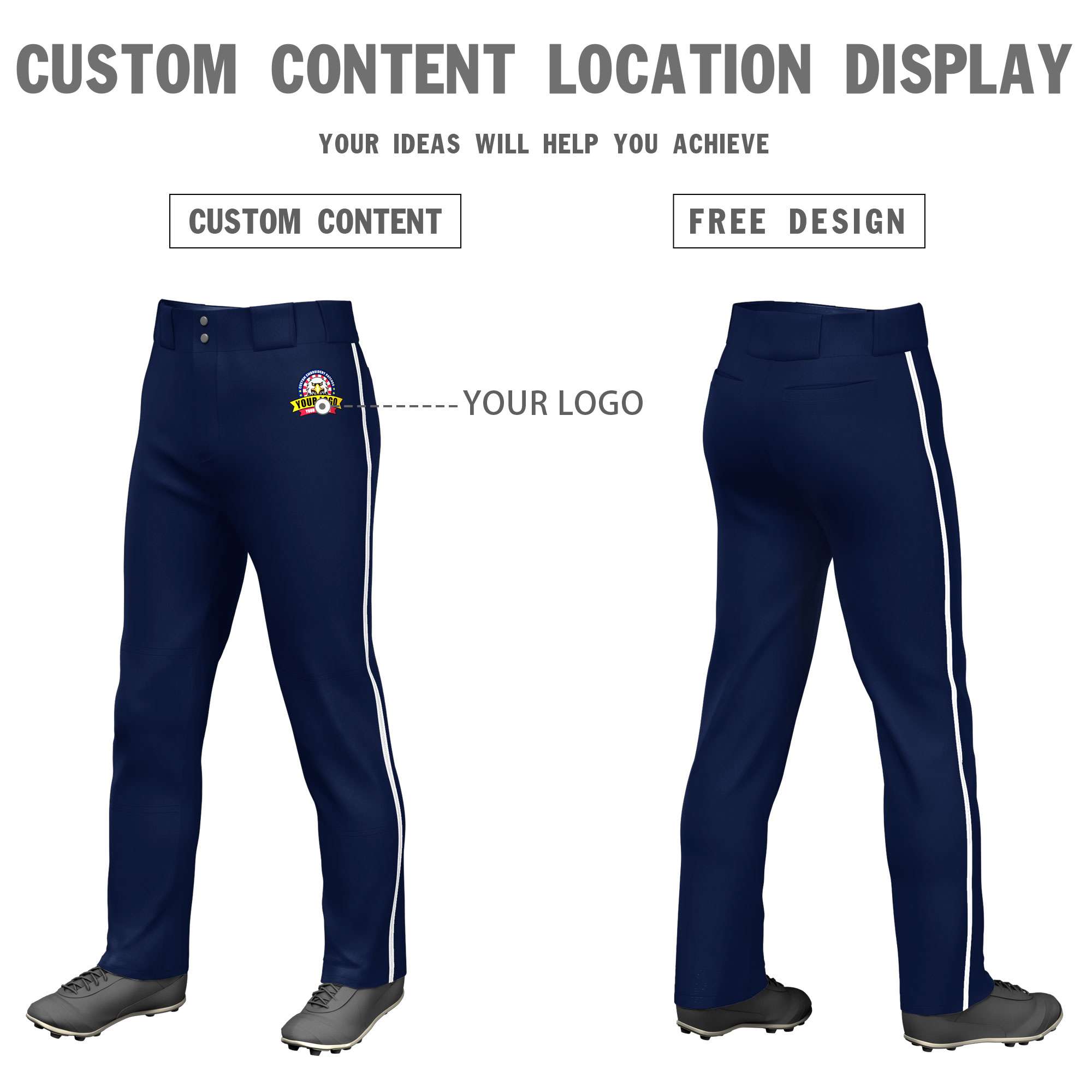 Custom Purple White Pinstripe Fit Stretch Practice Pull  Up Baseball Pants