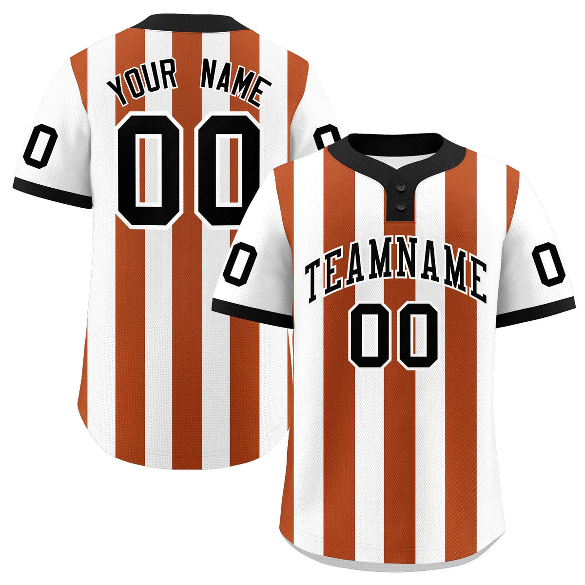 Custom White Texas Orange Stripe Fashion Authentic Two-Button Softball Jersey