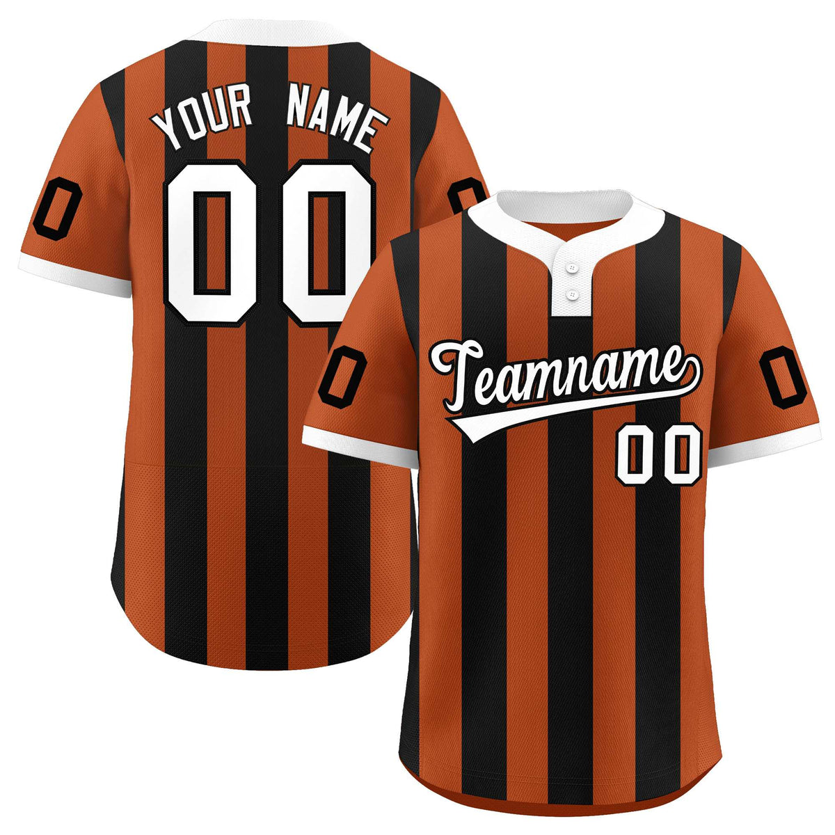 Custom Khaki Black Stripe Fashion Authentic Two-Button Softball Jersey