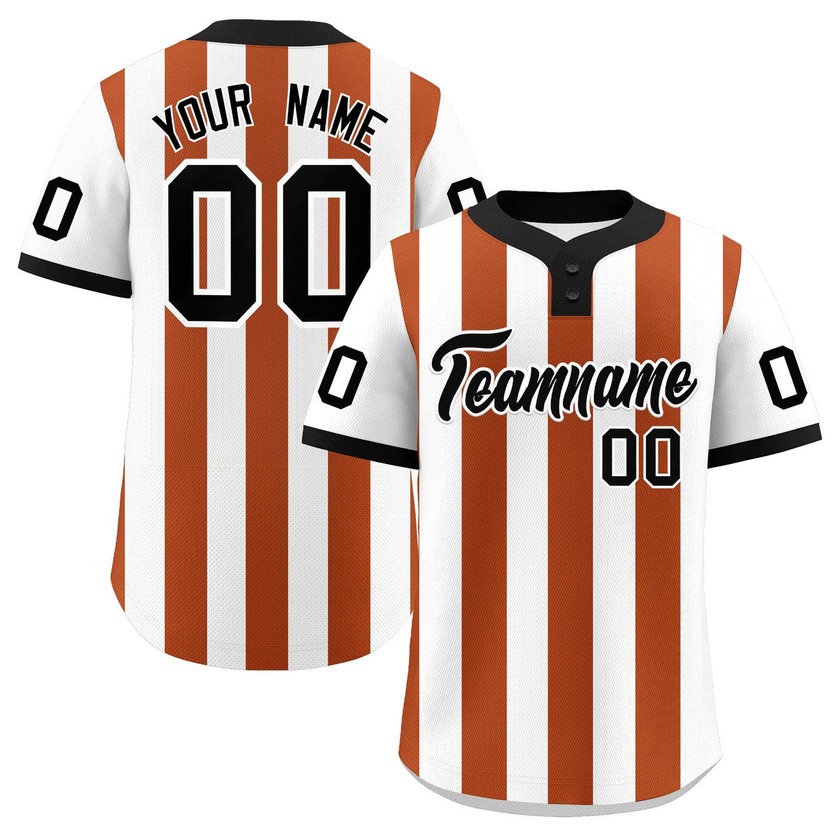 Custom White Texas Orange Stripe Fashion Authentic Two-Button Softball Jersey