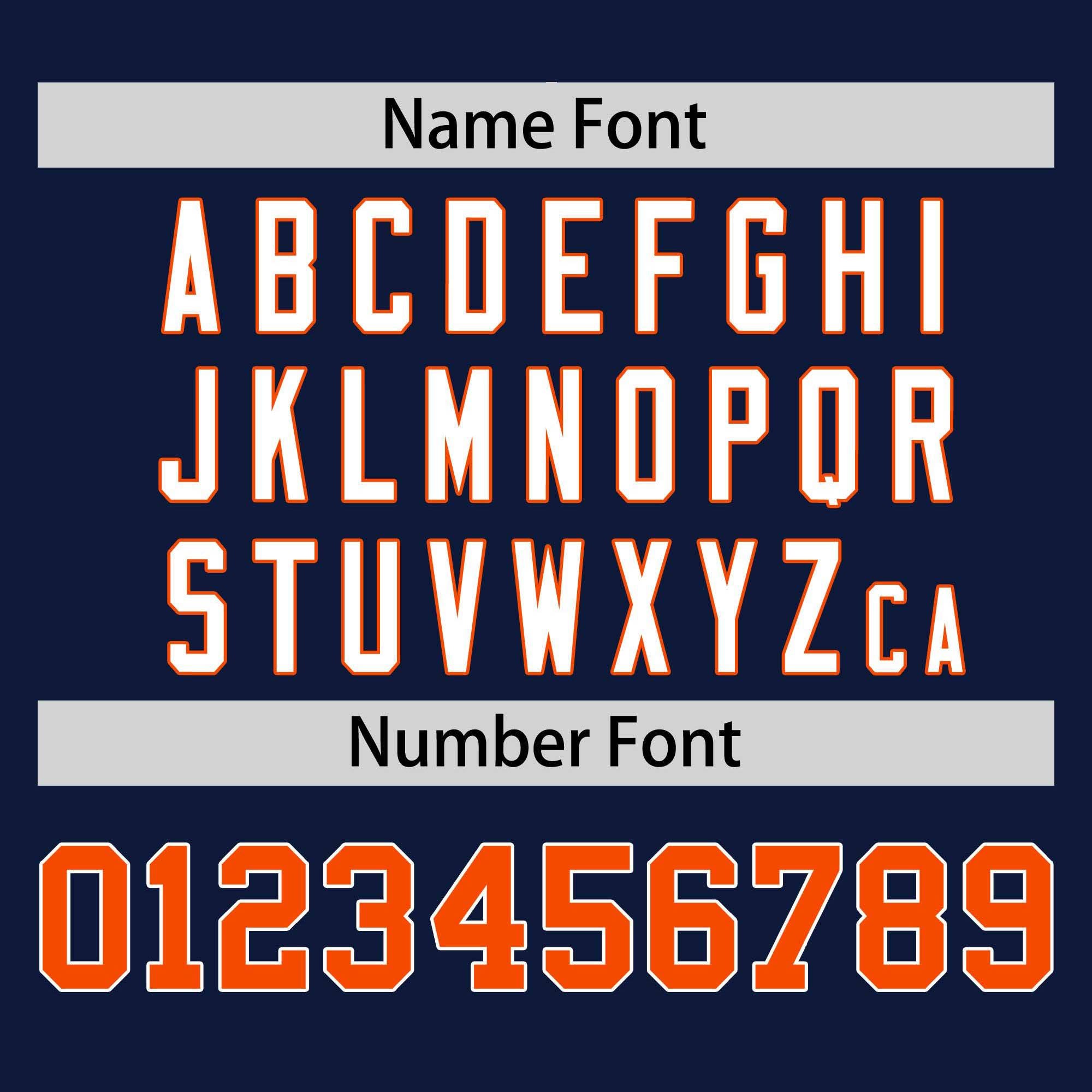 Custom Navy Orange-White Stripe Fashion Raglan Sleeves Authentic Two-Button Softball Jersey