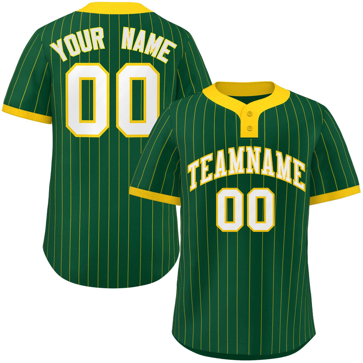 Custom Gold Gold Stripe Fashion Authentic Two-Button Softball Jersey