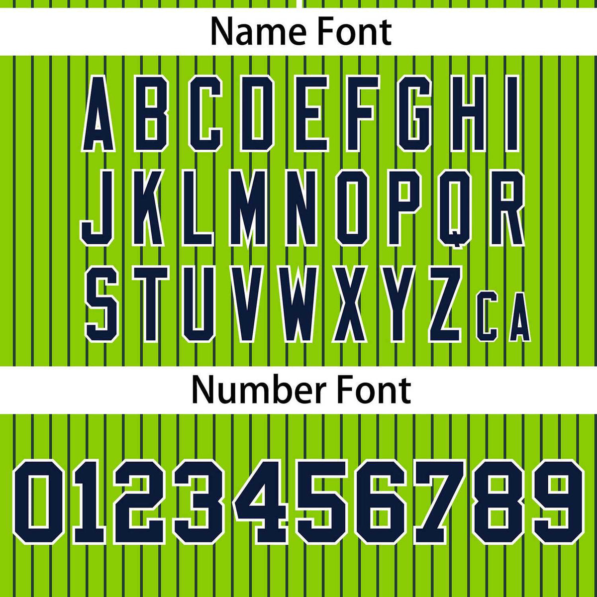 Custom Neon Green Navy Stripe Fashion Authentic Two-Button Softball Jersey