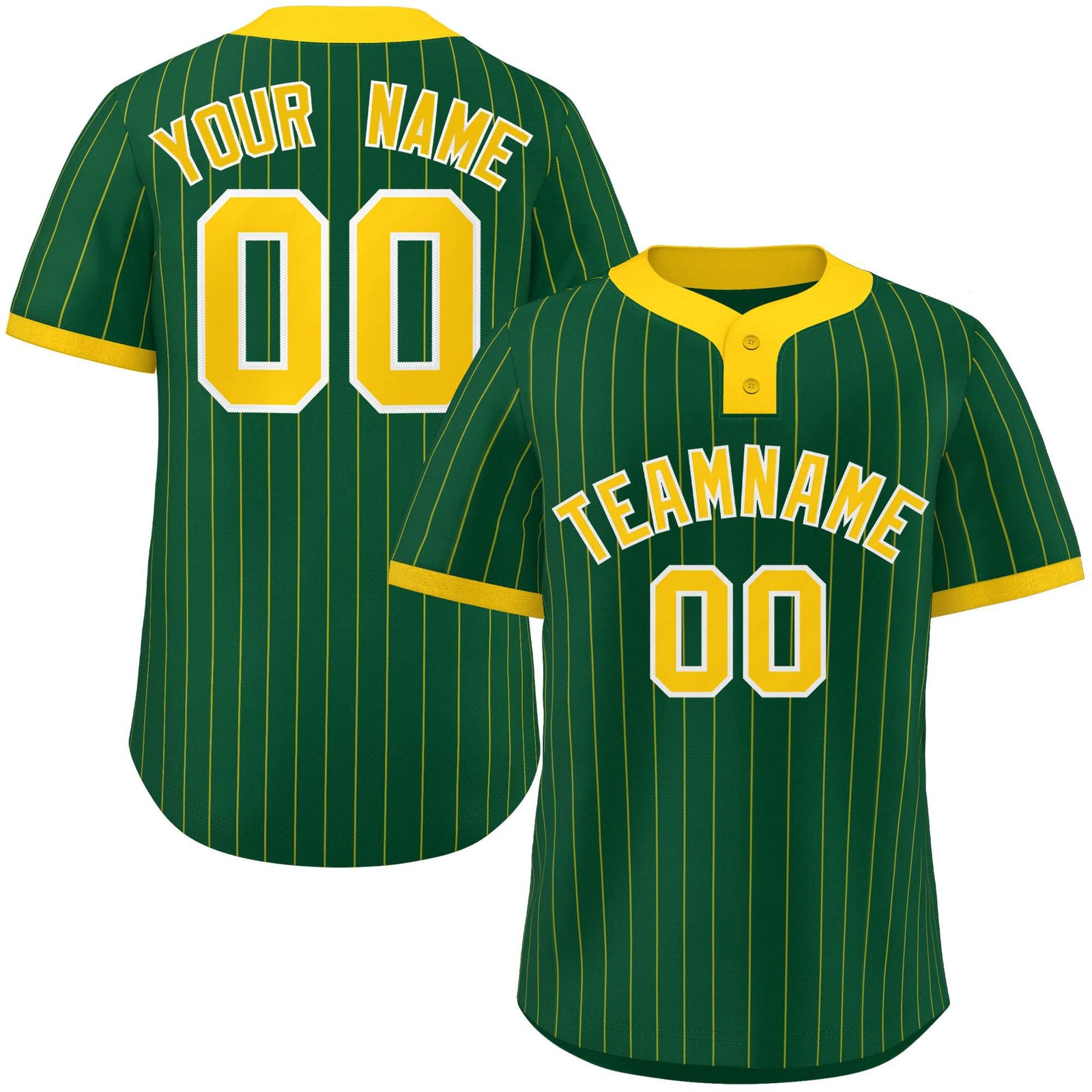 Custom Gold Gold Stripe Fashion Authentic Two-Button Softball Jersey
