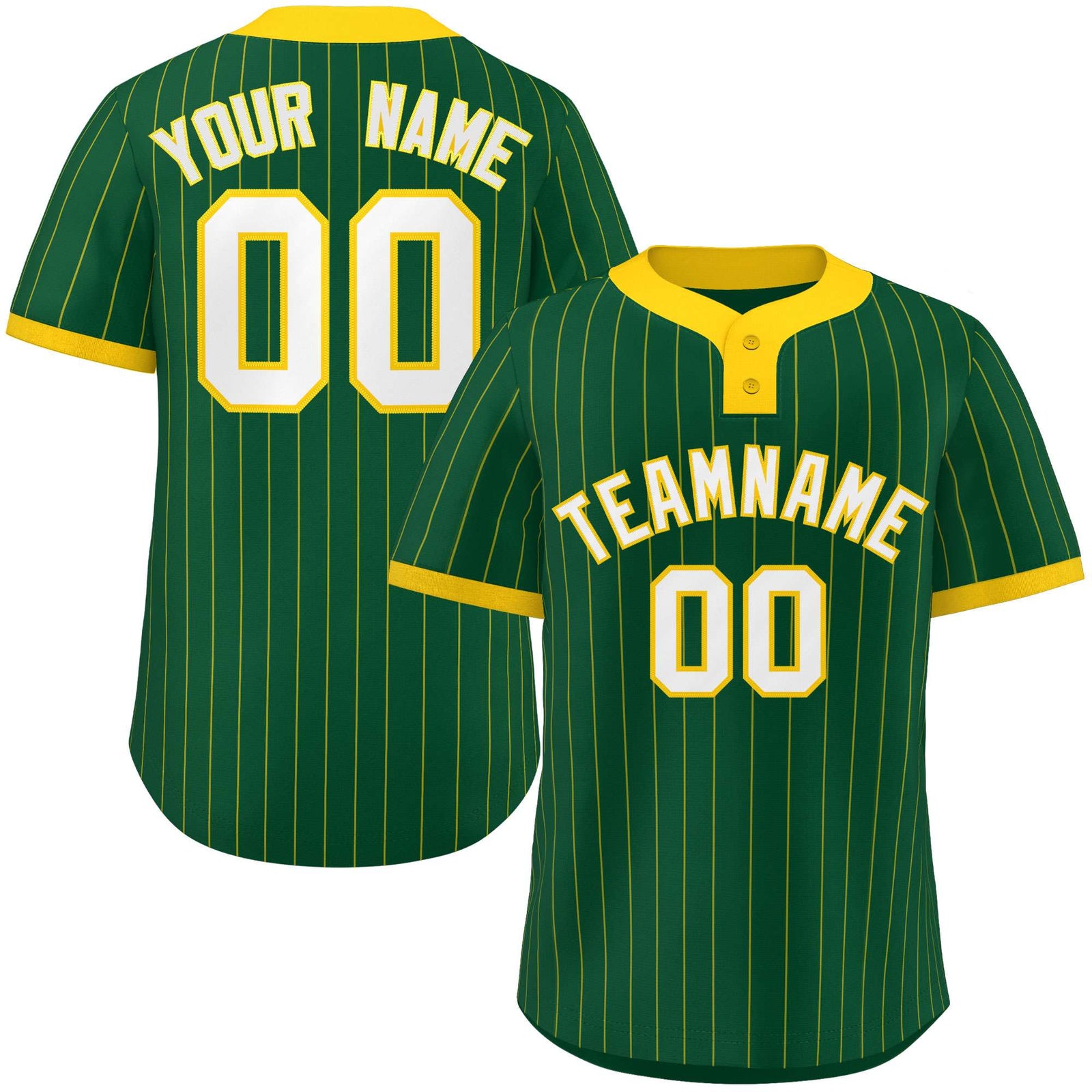 Custom Gold Gold Stripe Fashion Authentic Two-Button Softball Jersey
