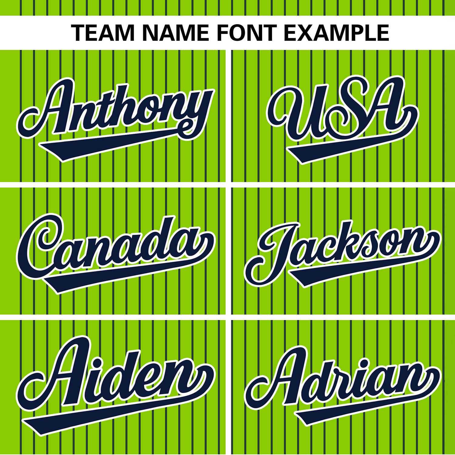 Custom Neon Green Navy Stripe Fashion Authentic Two-Button Softball Jersey