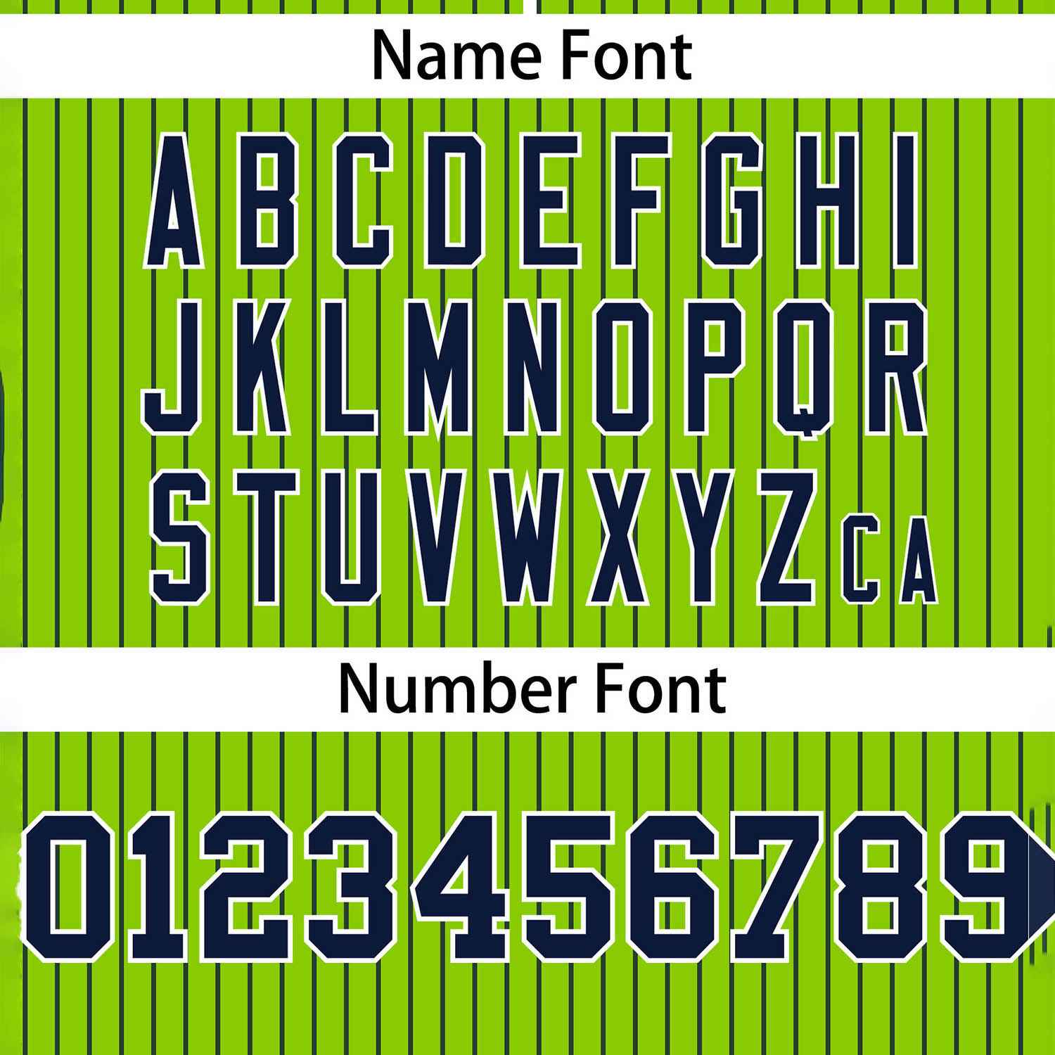 Custom Neon Green Navy Stripe Fashion Authentic Two-Button Softball Jersey