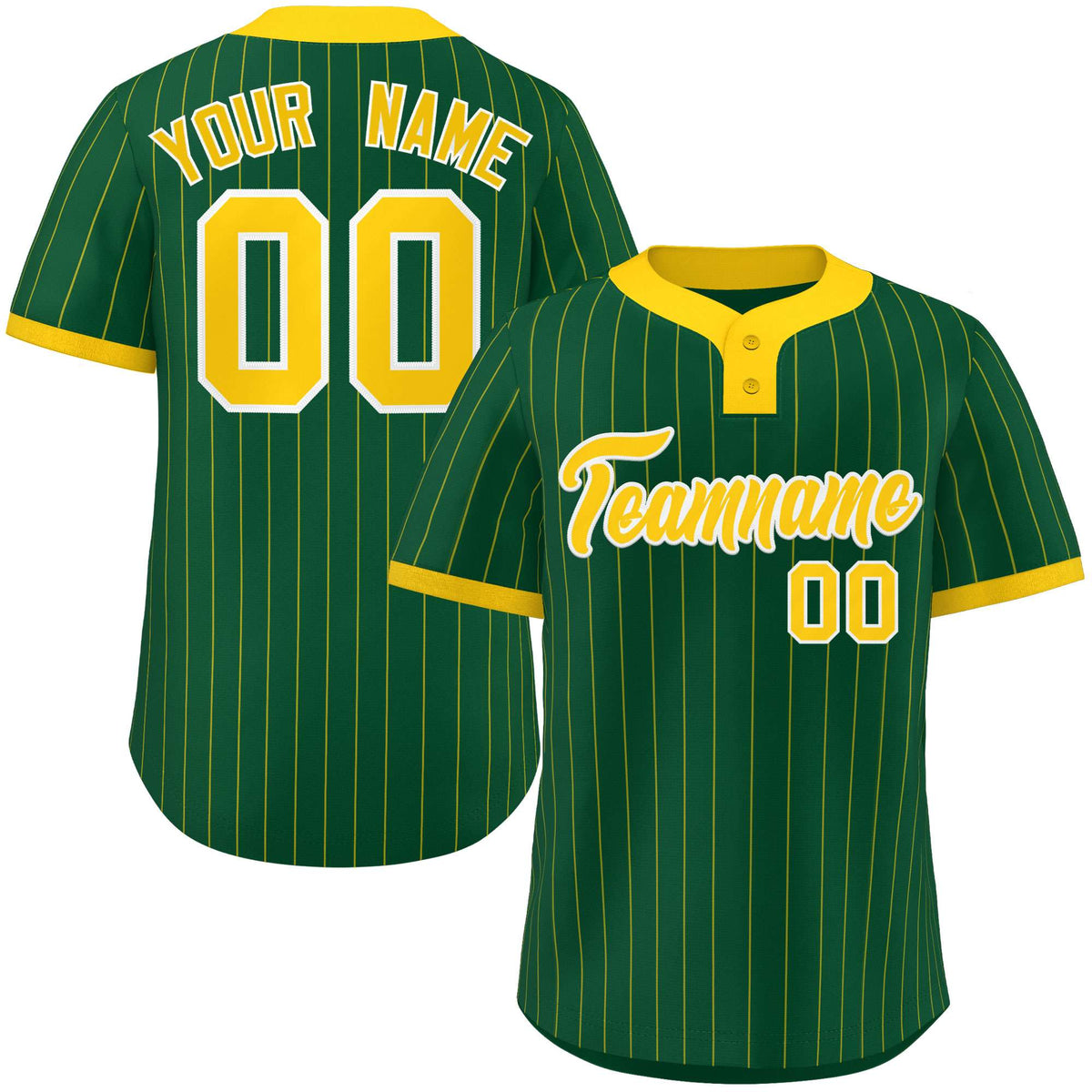 Custom Gold Gold Stripe Fashion Authentic Two-Button Softball Jersey