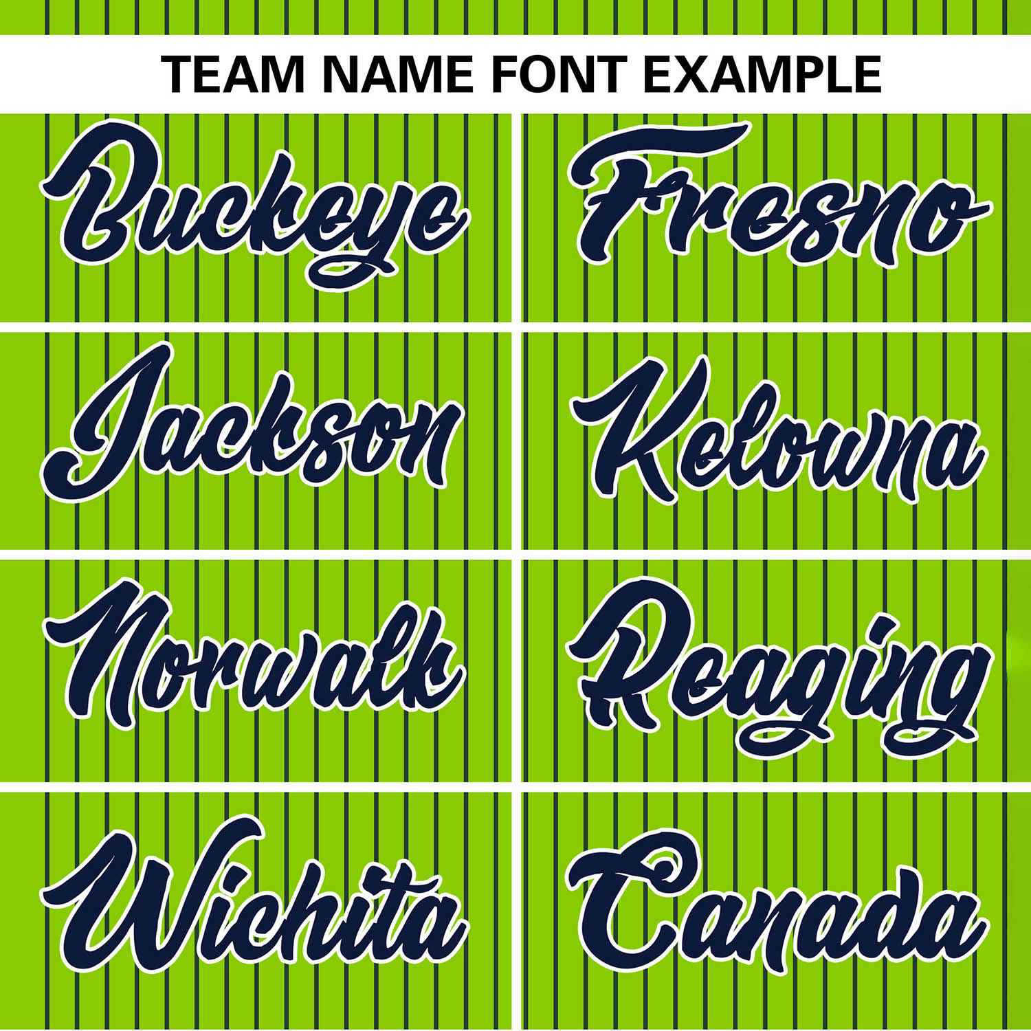 Custom Neon Green Navy Stripe Fashion Authentic Two-Button Softball Jersey