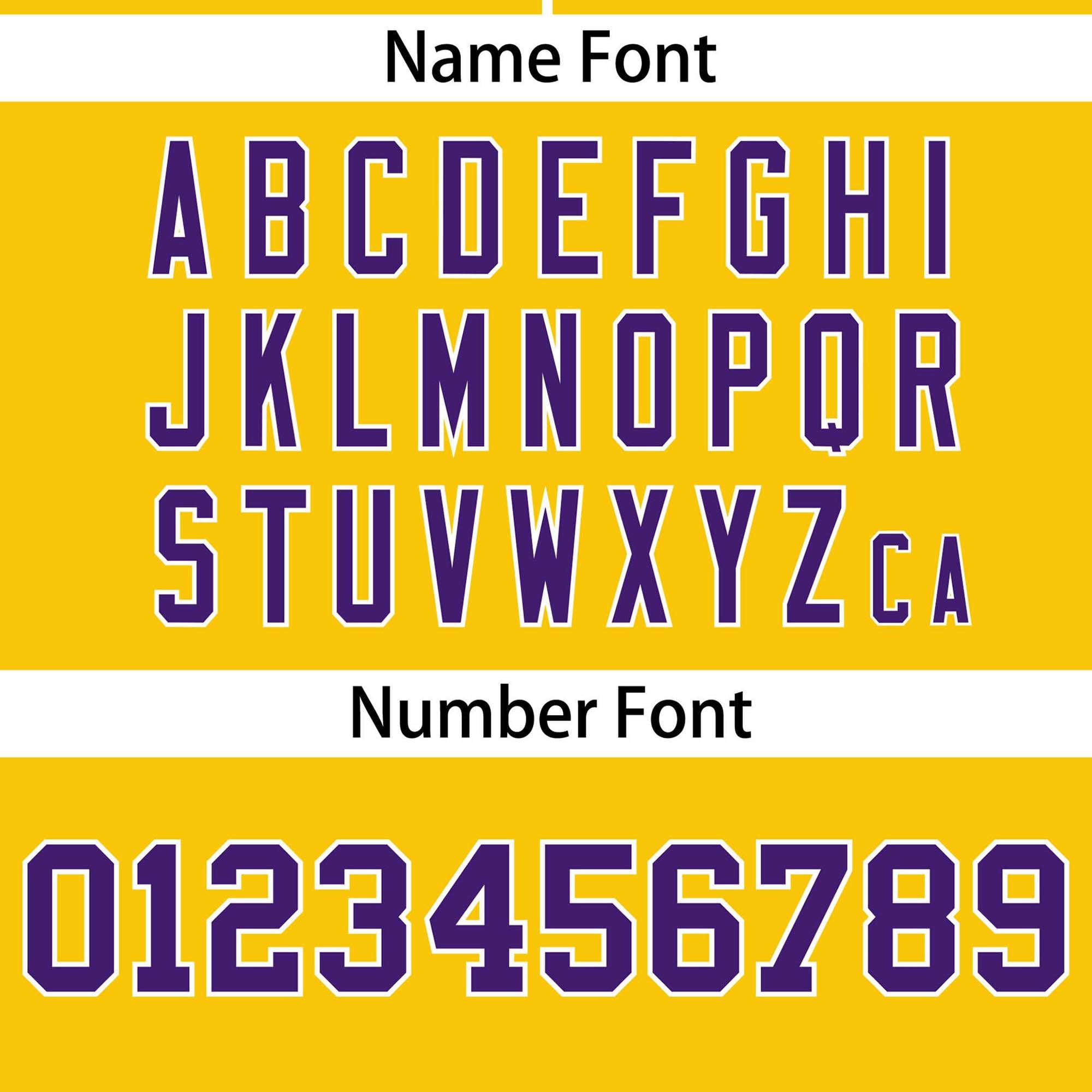 Custom Gold White-Purple Color Block Personalized Authentic Two-Button Softball Jersey