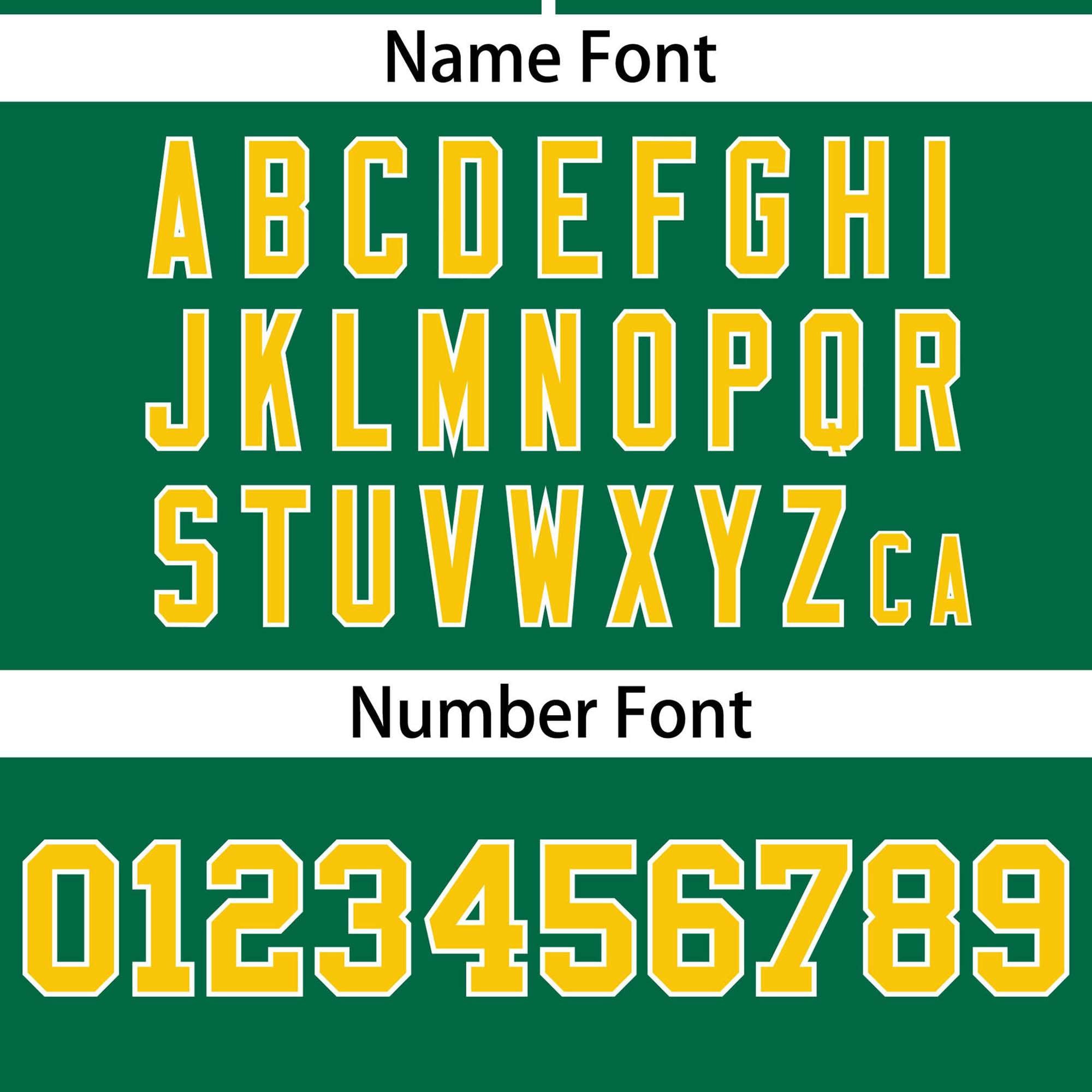 Custom Kelly Green White-Gold Color Block Personalized Authentic Two-Button Softball Jersey