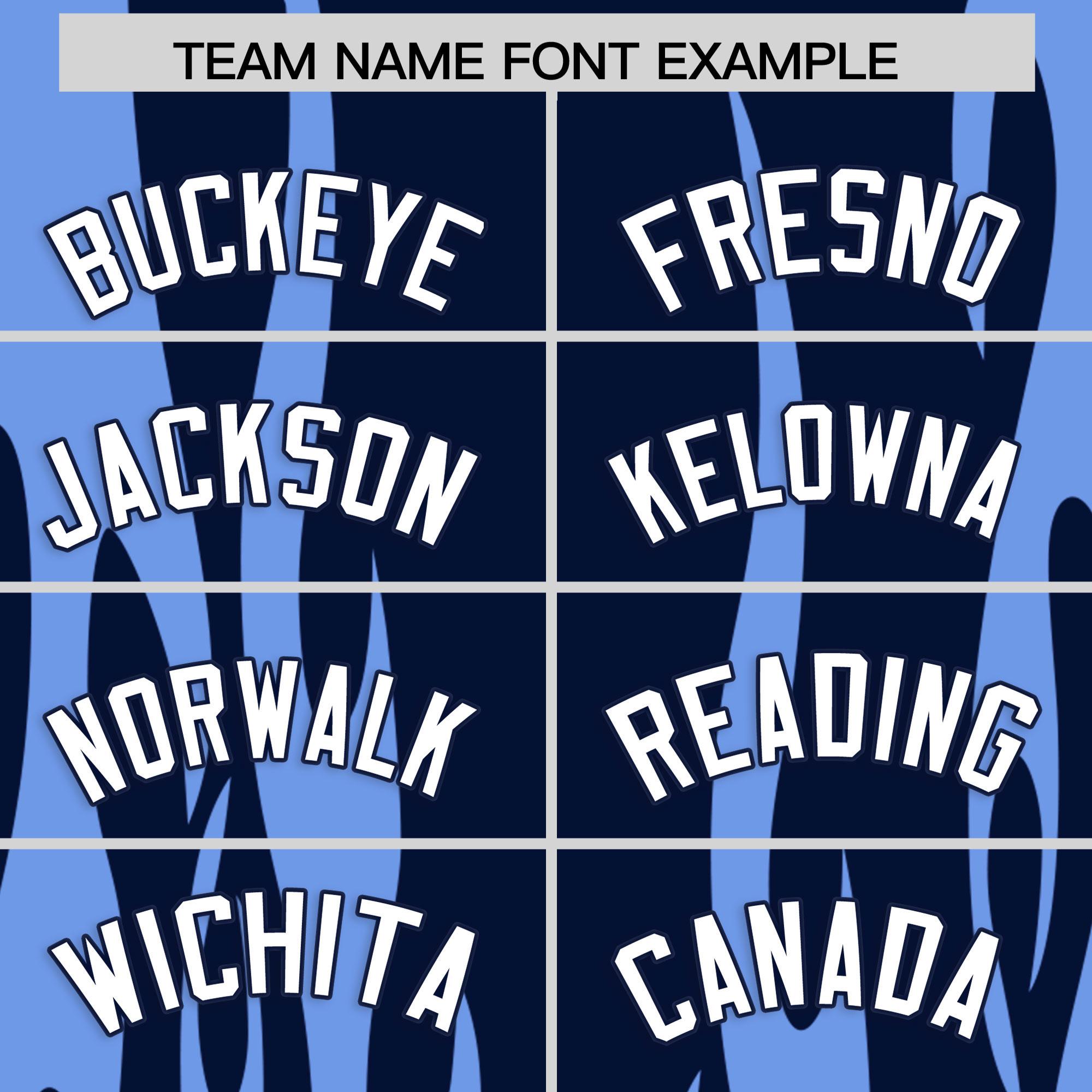 Custom Navy Light Blue Flame Pattern Authentic Pullover Baseball Jersey