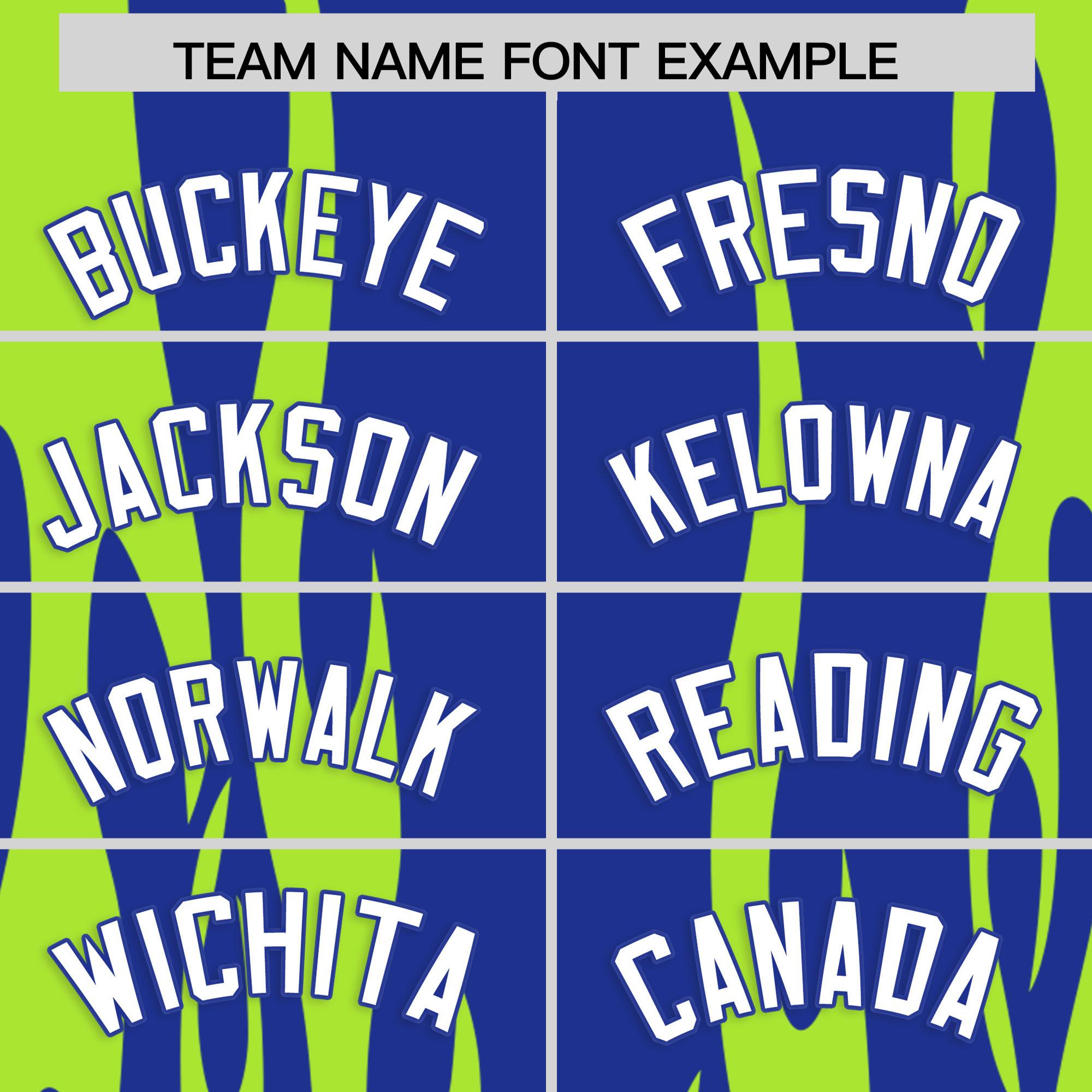 Custom Royal Neon Green Flame Pattern Authentic Pullover Baseball Jersey