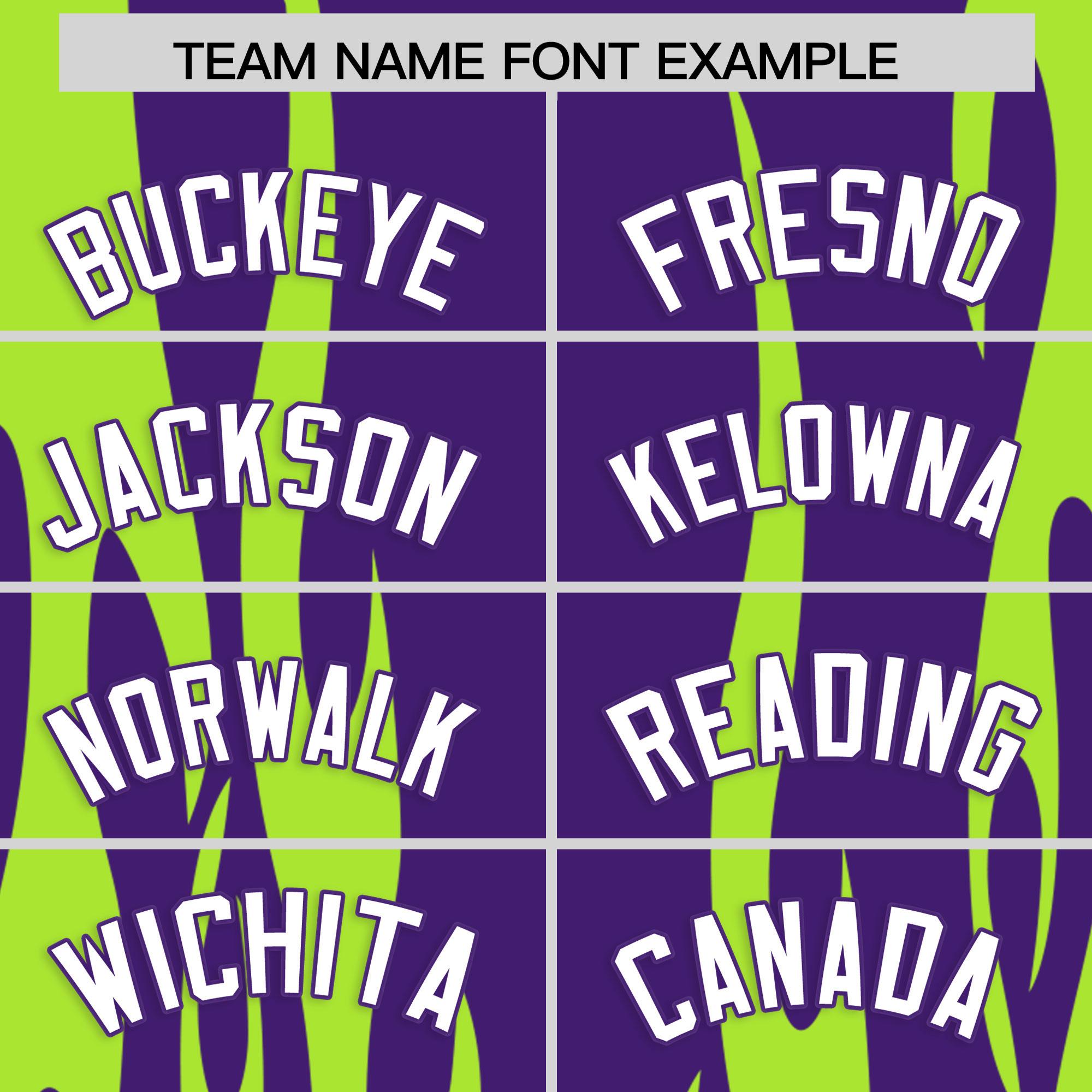 Custom Purple Neon Green Flame Pattern Authentic Pullover Baseball Jersey