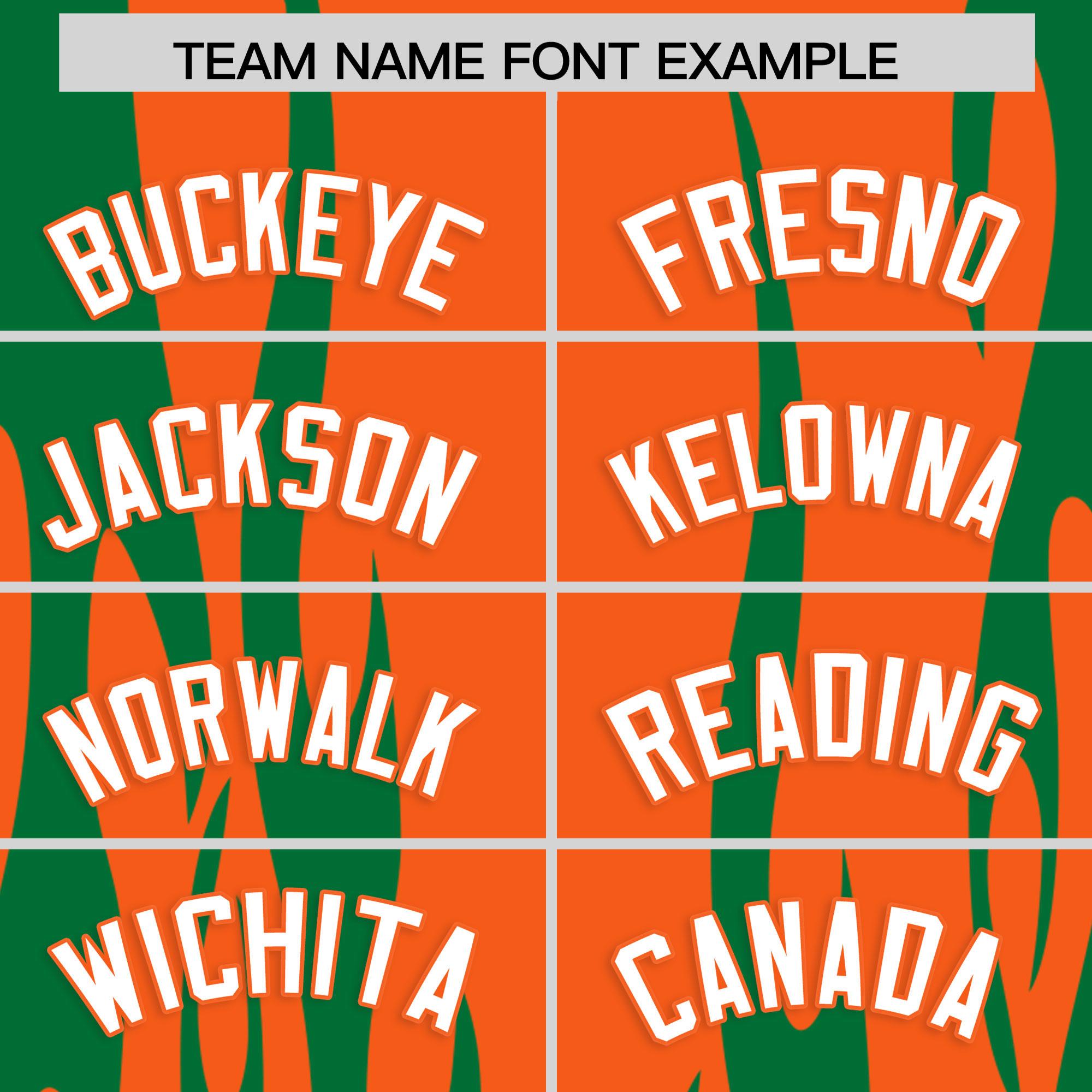 Custom Orange Kelly Green Flame Pattern Authentic Pullover Baseball Jersey