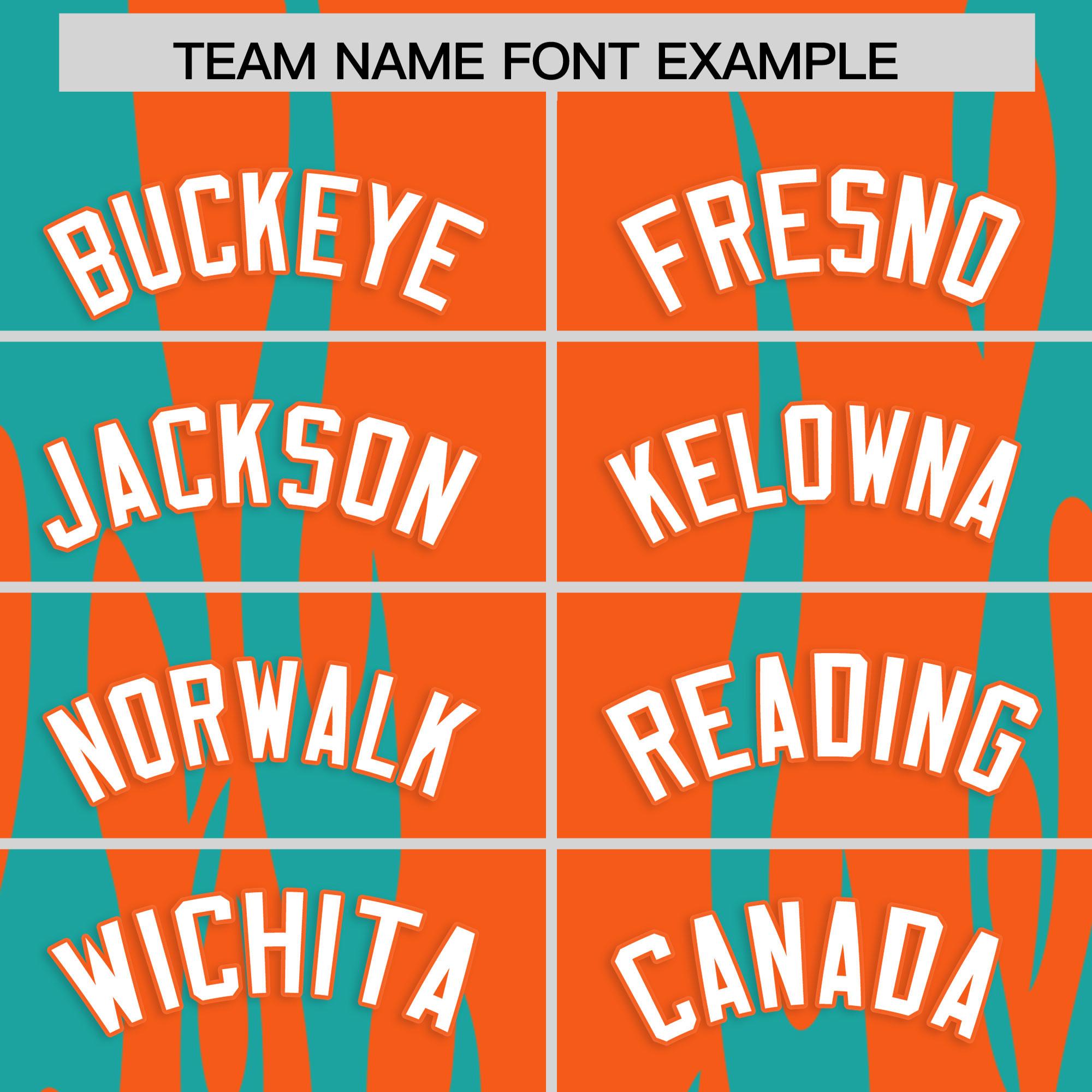 Custom Orange Aqua Flame Pattern Authentic Pullover Baseball Jersey