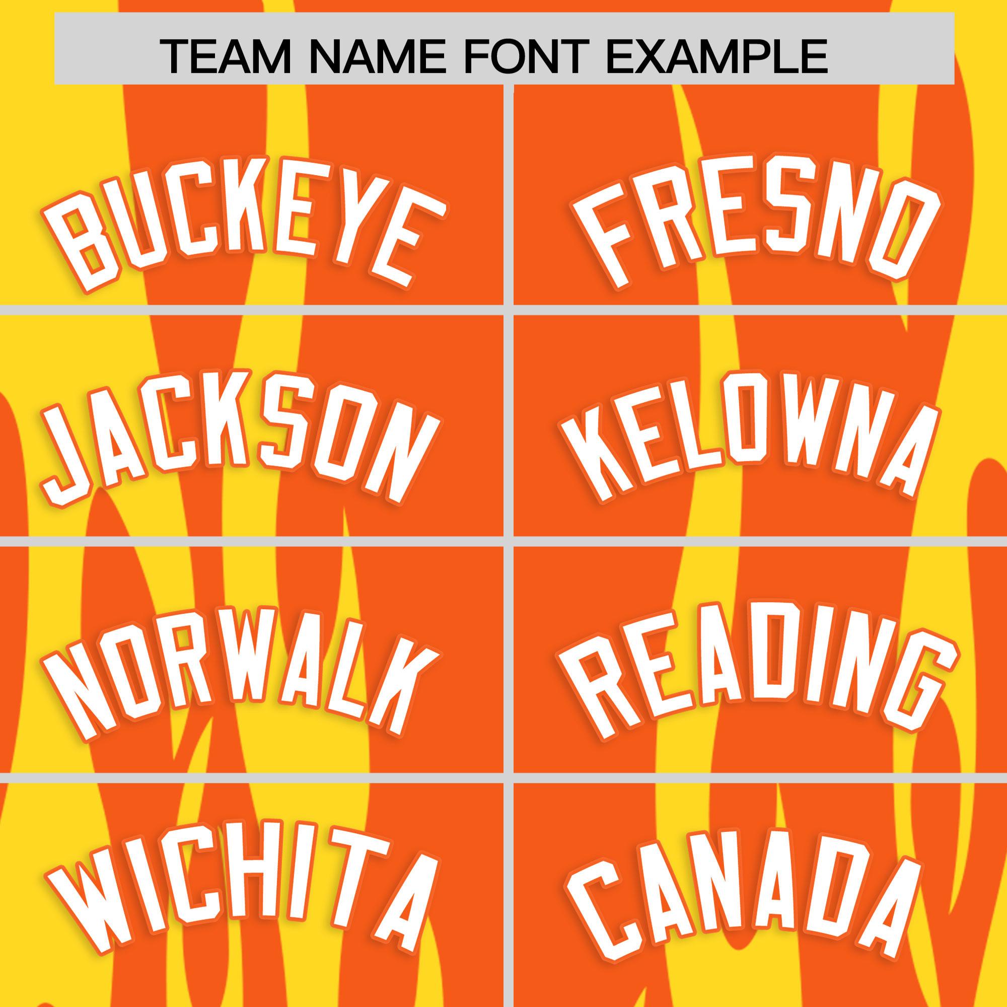 Custom Orange Gold Flame Pattern Authentic Pullover Baseball Jersey