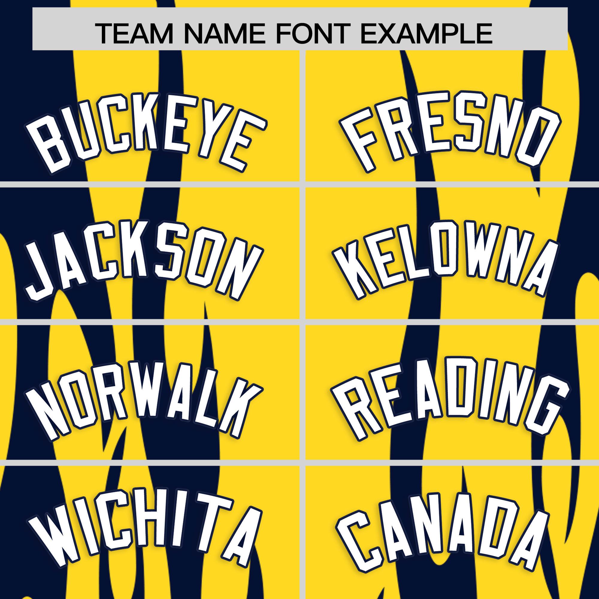 Custom Gold Navy Flame Pattern Authentic Pullover Baseball Jersey