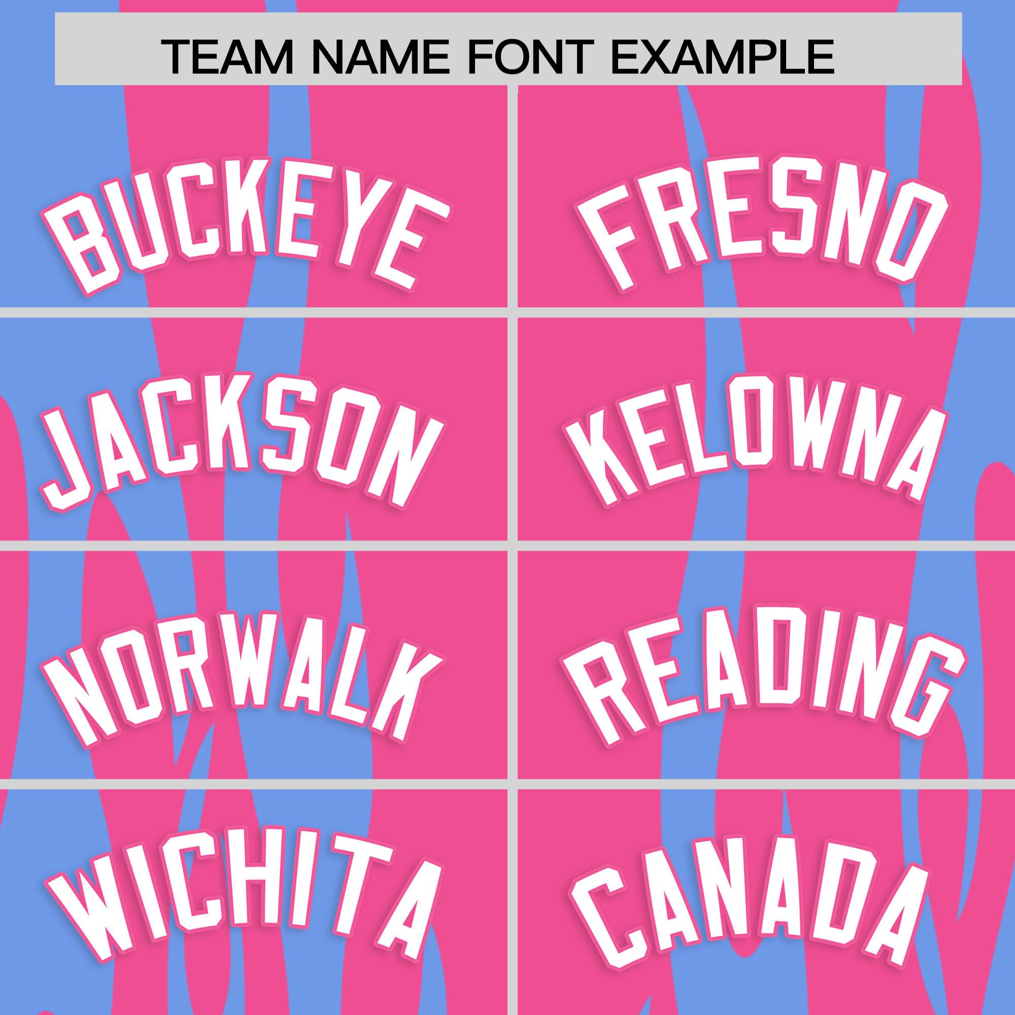 Custom Pink Light Blue Flame Pattern Authentic Pullover Baseball Jersey