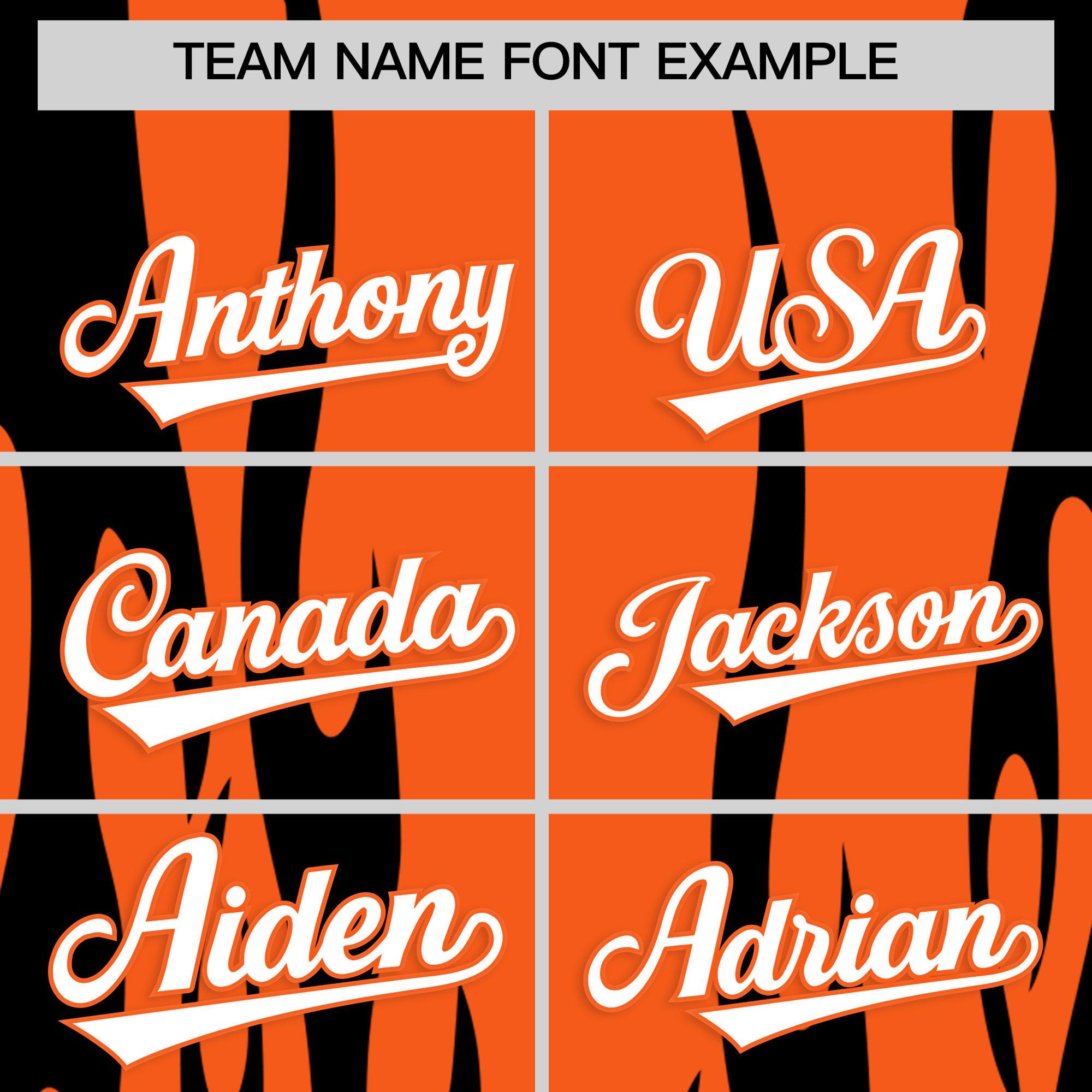 Custom Orange Black Flame Pattern Authentic Pullover Baseball Jersey