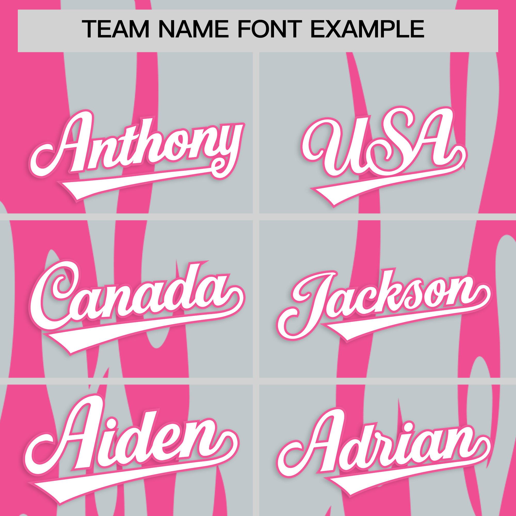 Custom Pink Silver Flame Pattern Authentic Pullover Baseball Jersey