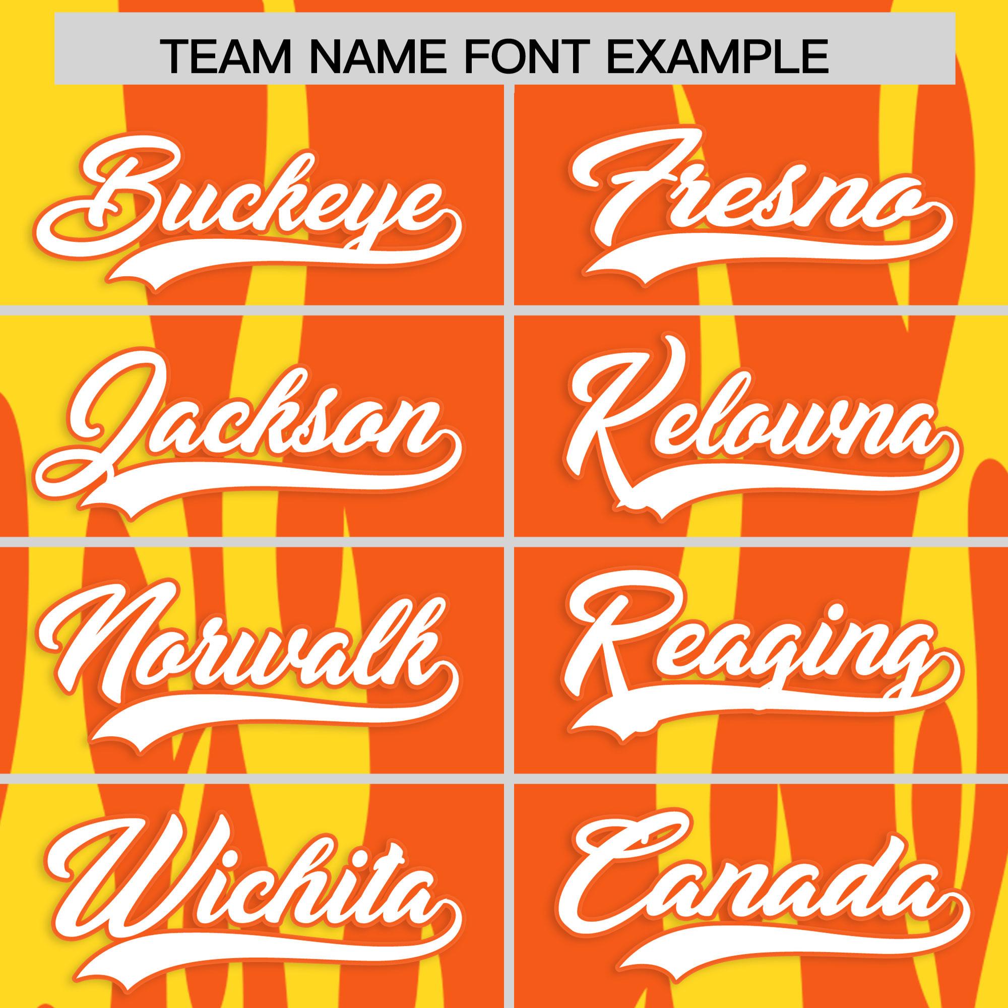 Custom Orange Gold Flame Pattern Authentic Pullover Baseball Jersey