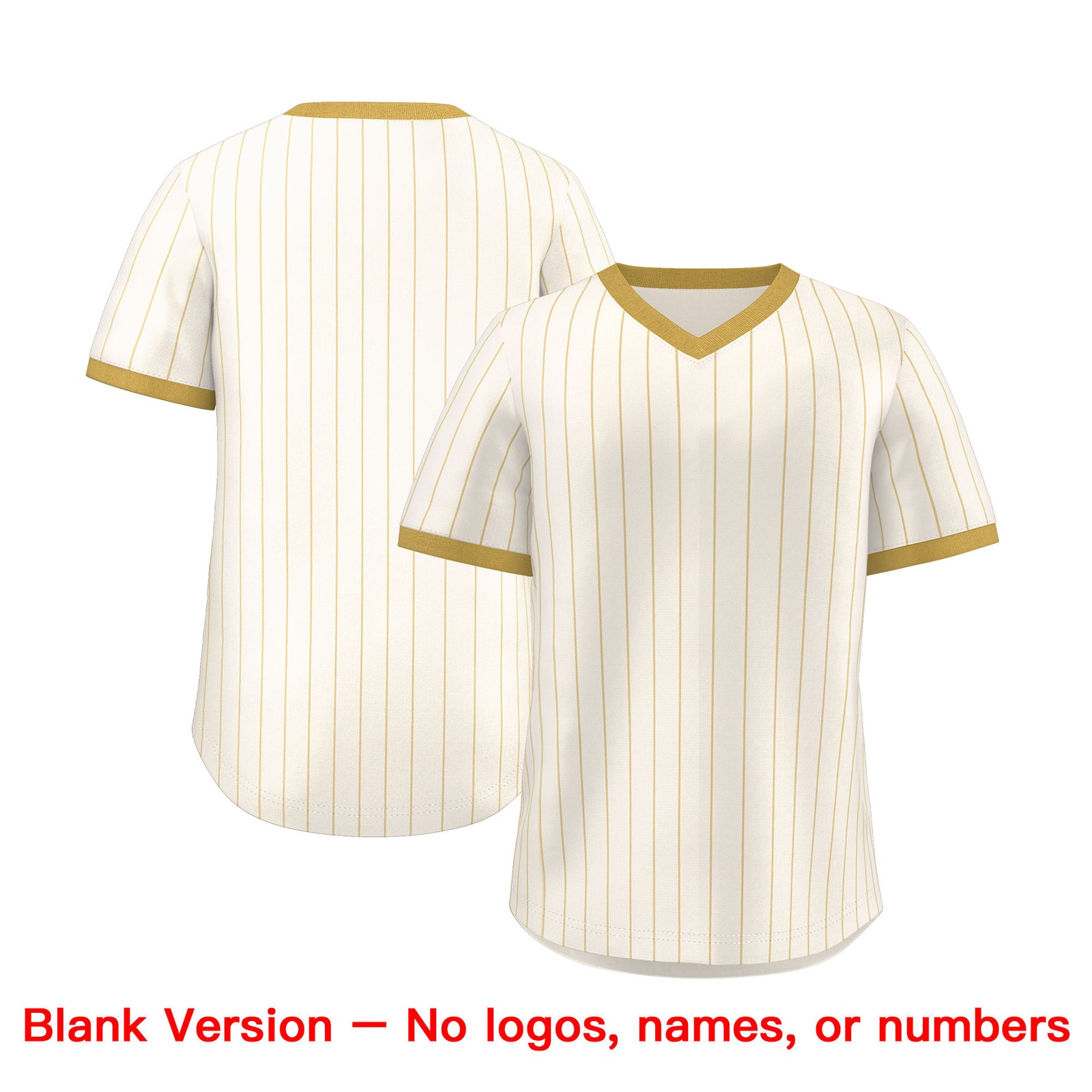 Custom Cream Old Gold Stripe Fashion Authentic Pullover Baseball Jersey