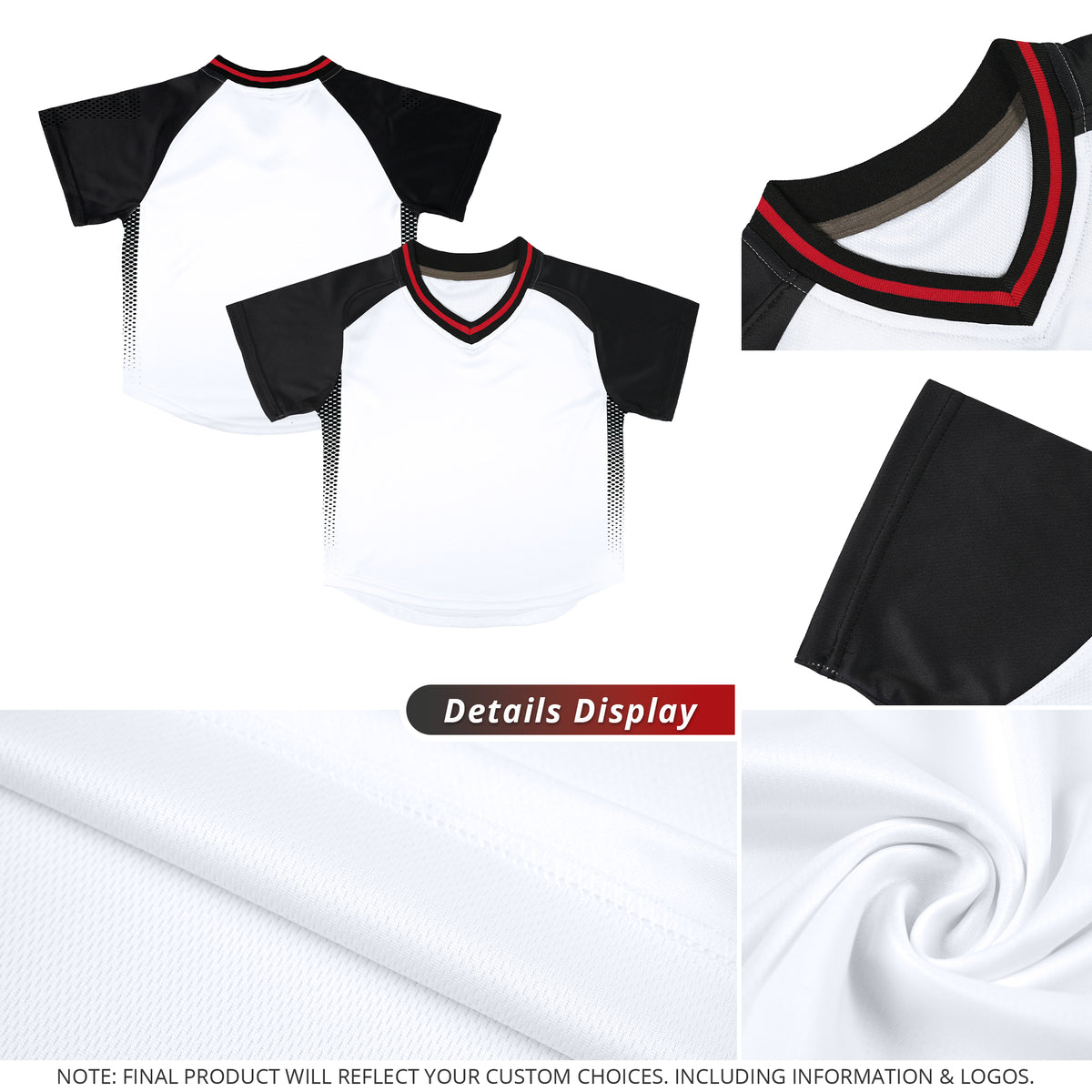 Custom White Black Raglan Sleeves Side Spot Authentic Pullover Baseball Jersey